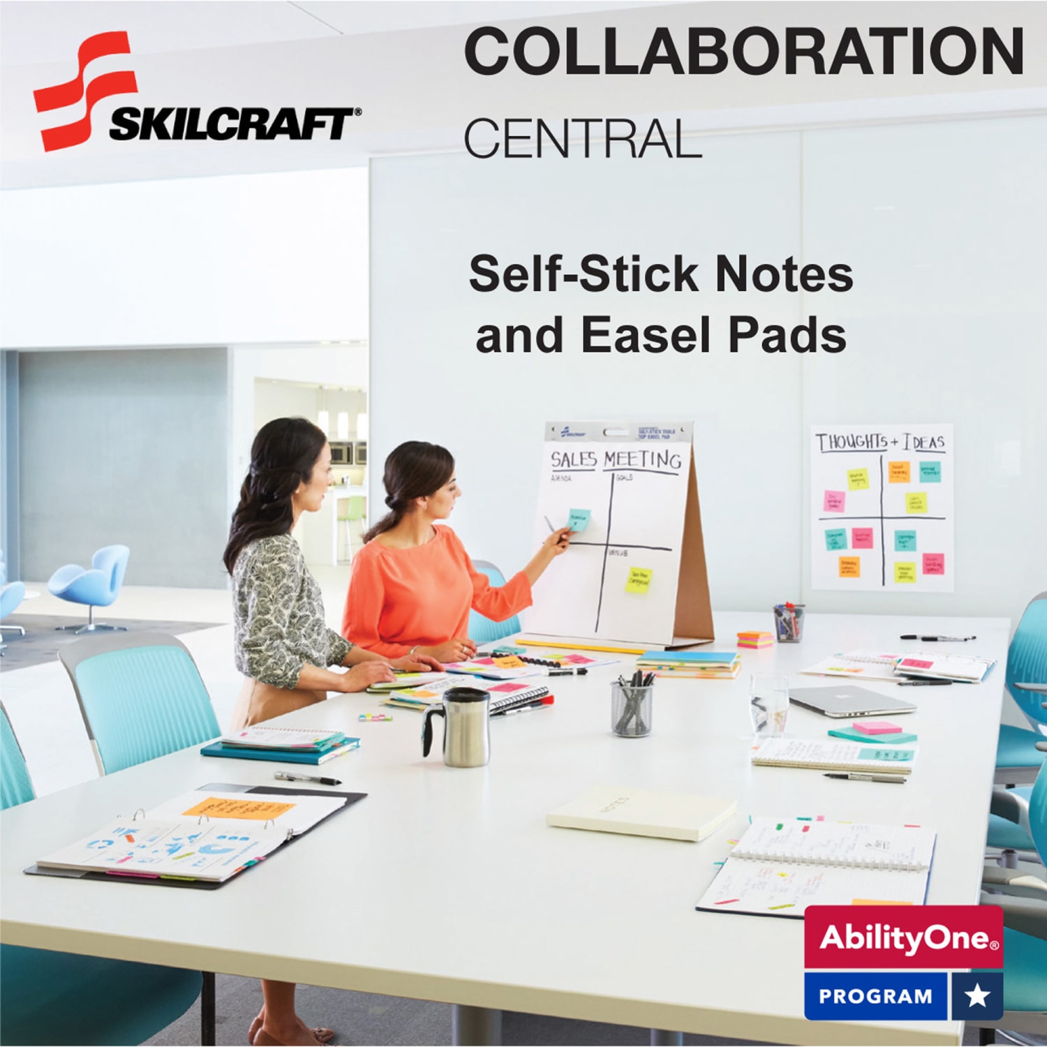 SKILCRAFT Self-Stick Tabletop Easel Pad, 20in x 23in (AbilityOne 7530-01-577-2170) - Image 4