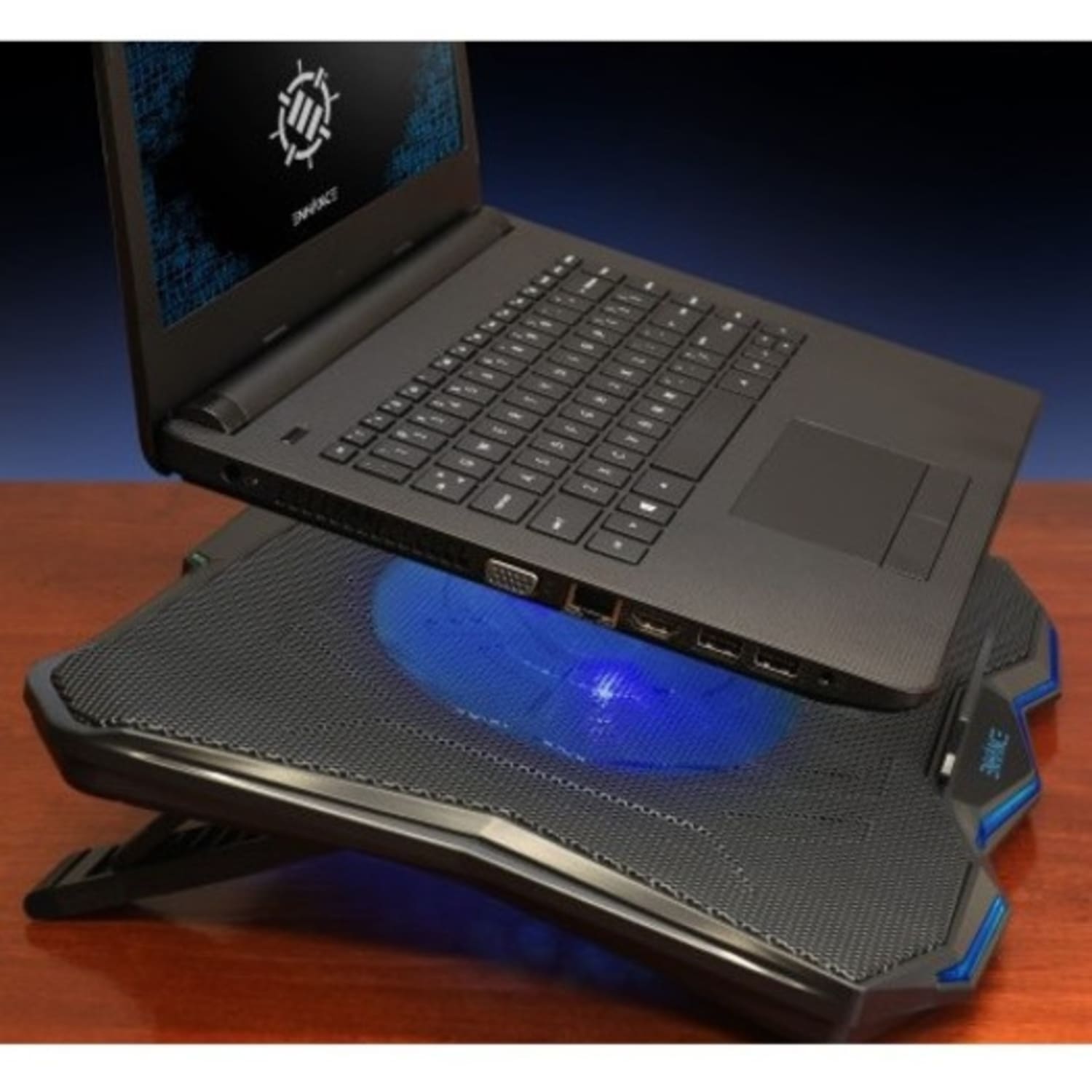 Enhance Cryogen 5 Laptop Cooling Pad (Blue) - Upto 17in Screen Size Notebook Support - 1 Fan(s) - 800 rpm - 471.3 gal/min - Metal Mesh - Image 6