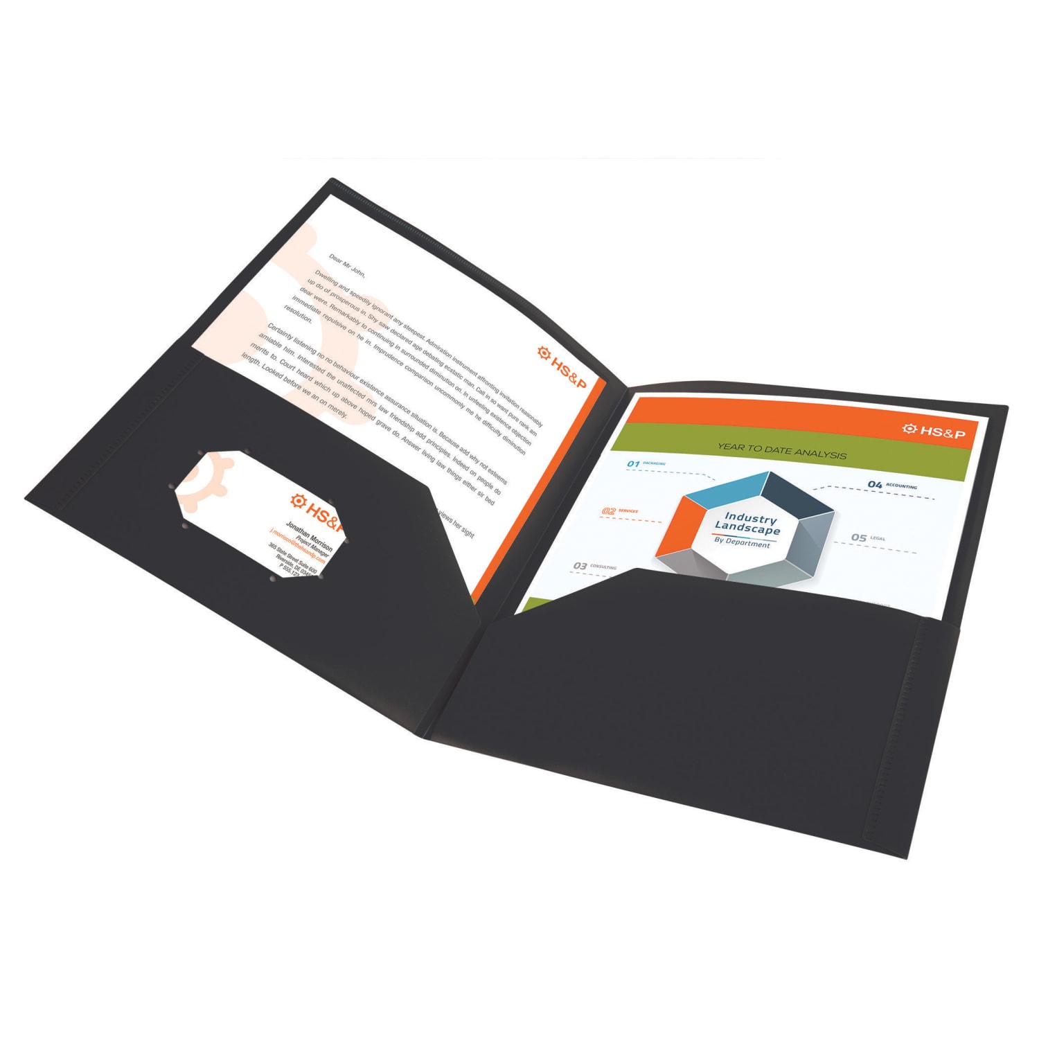 Office Depot Brand Display Front Pocket Folder, Black - Image 3