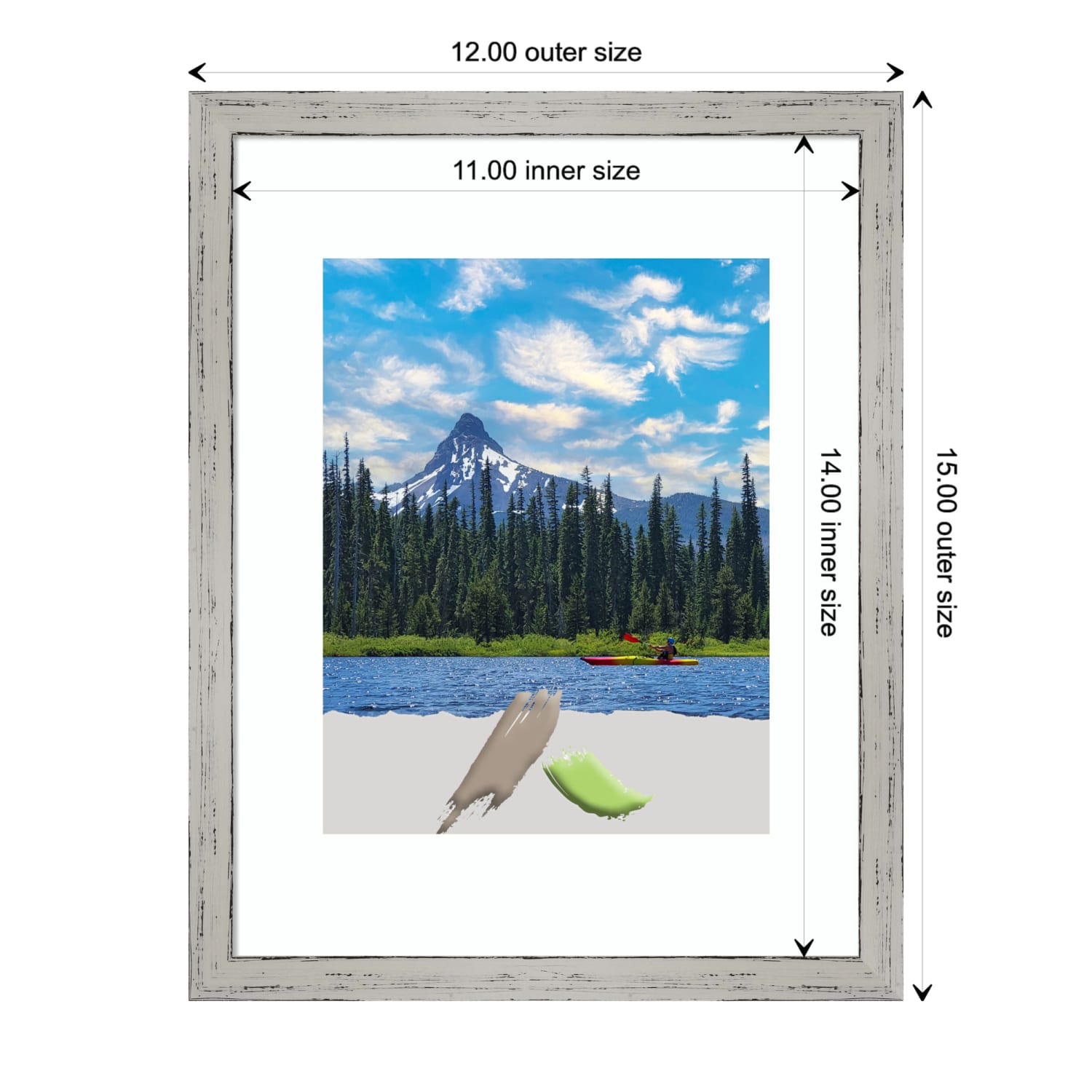 Amanti Art Shiplap Narrow Wood Picture Frame, Opening Size 12in x 15in (Matted To 11in x 14in), White - Image 5