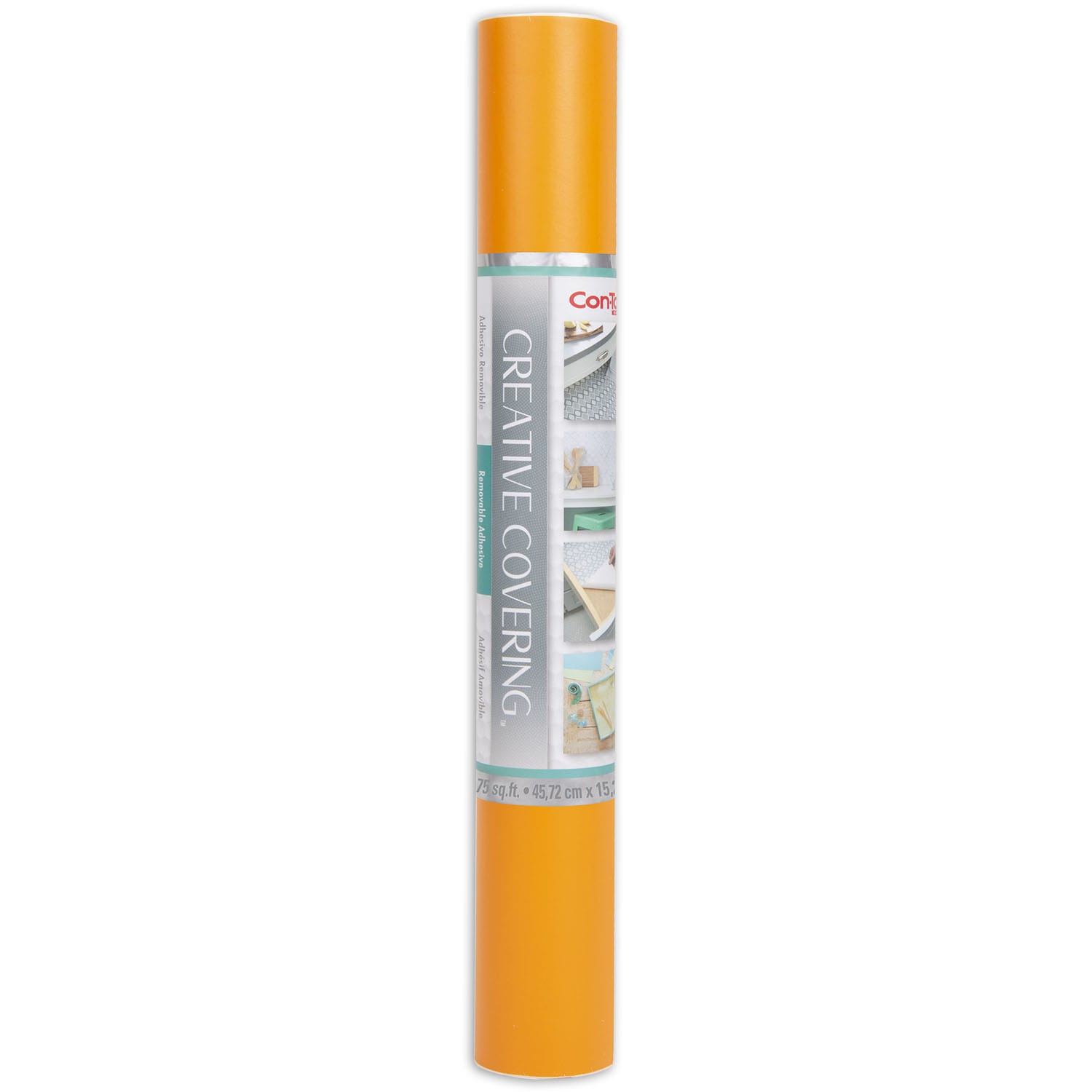 Con-Tact Brand Self-Adhesive Creative Covering, Orange, 18in x 50', Pack Of 2 Coverings - Image 4