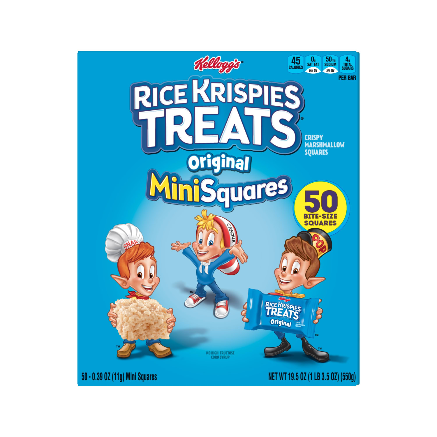 Rice Krispies Treats Original Mini Squares, 0.39 Oz, Box Of 50