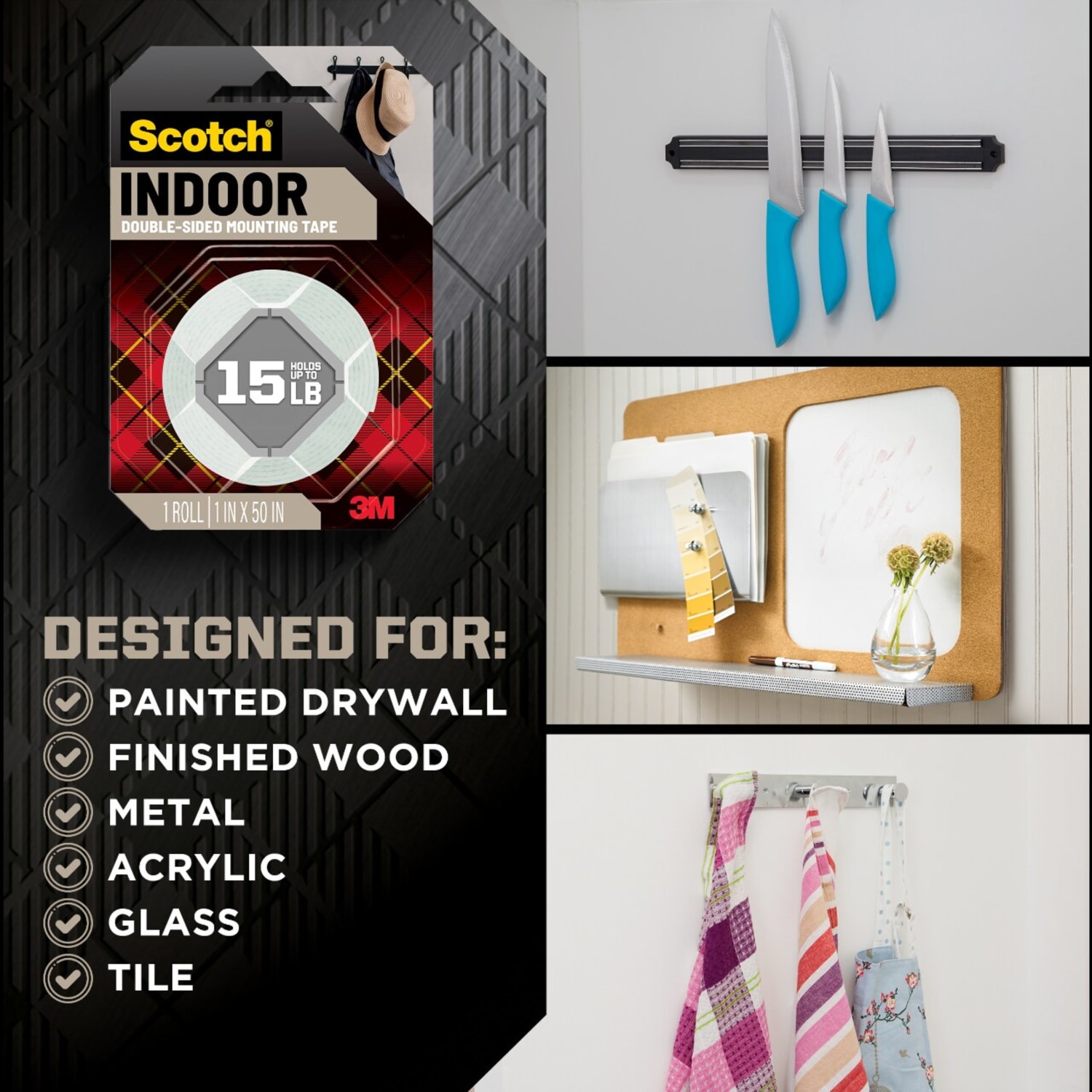 Scotch Permanent Heavy-Duty Mounting Tape, 1in x 125in - Image 5