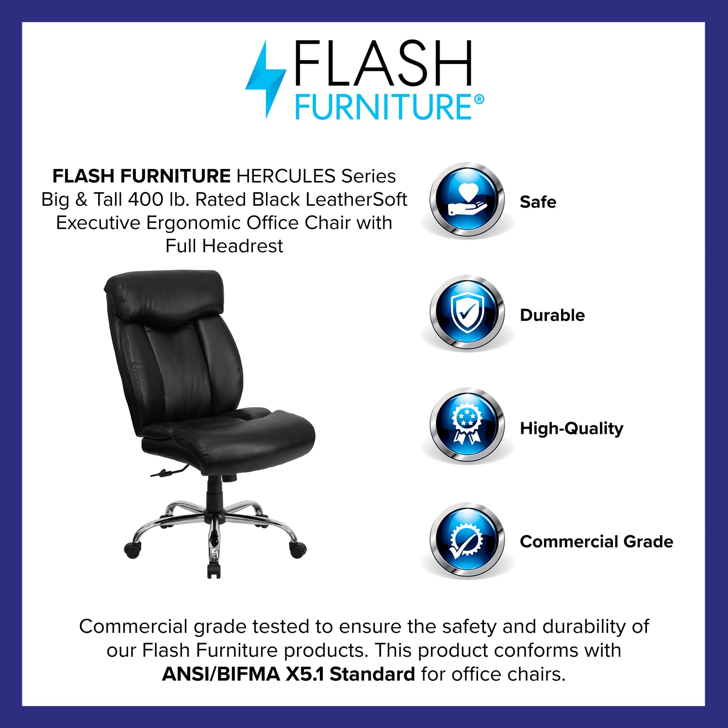 Flash Furniture Hercules Big Tall HighBack Ergonomic LeatherSoft Faux Leather Office Chair With Full Headrest And Chrome Base Black PopularChairscom Flash Furniture Hercules Big Tall High Back Ergonomic LeatherSoft Faux Leather Office Chair With Full Headrest And Chrome Base Black PopularChairscom