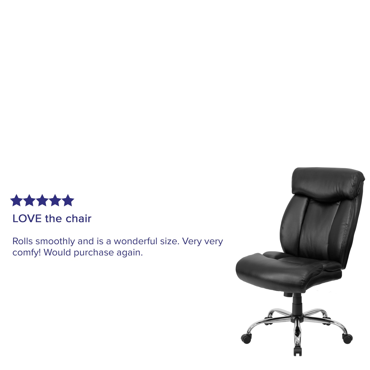 Flash Furniture Hercules Big  Tall High Back Ergonomic LeatherSoft Faux Leather Office Chair With Full Headrest And Chrome Base Black PopularChairscom