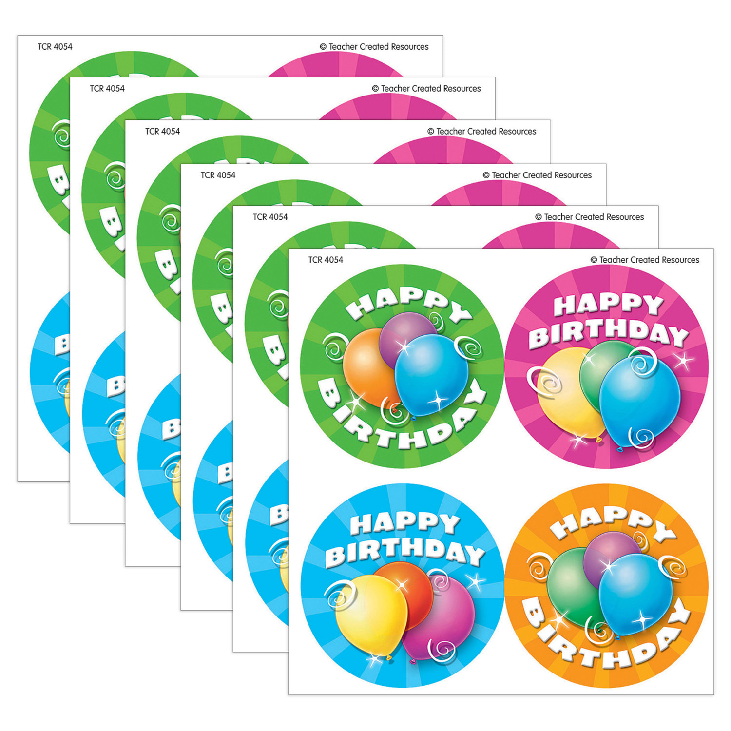 Teacher Created Resources Wear "Em Badges, Birthday, 32 Per Pack, Set Of 6 Packs
