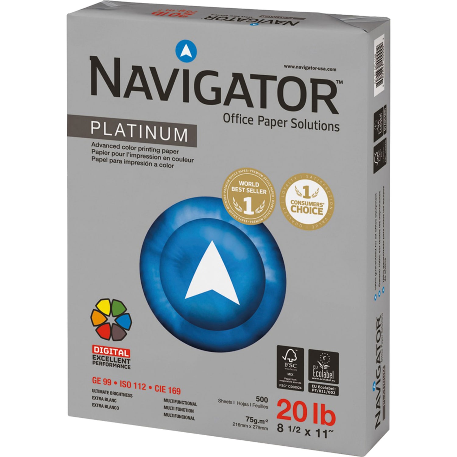 Navigator Platinum Office Multi-Use Paper, 10 Reams, Bright White, Letter Size (8 1/2in x 11in), 20 Lb, Smooth - Image 4