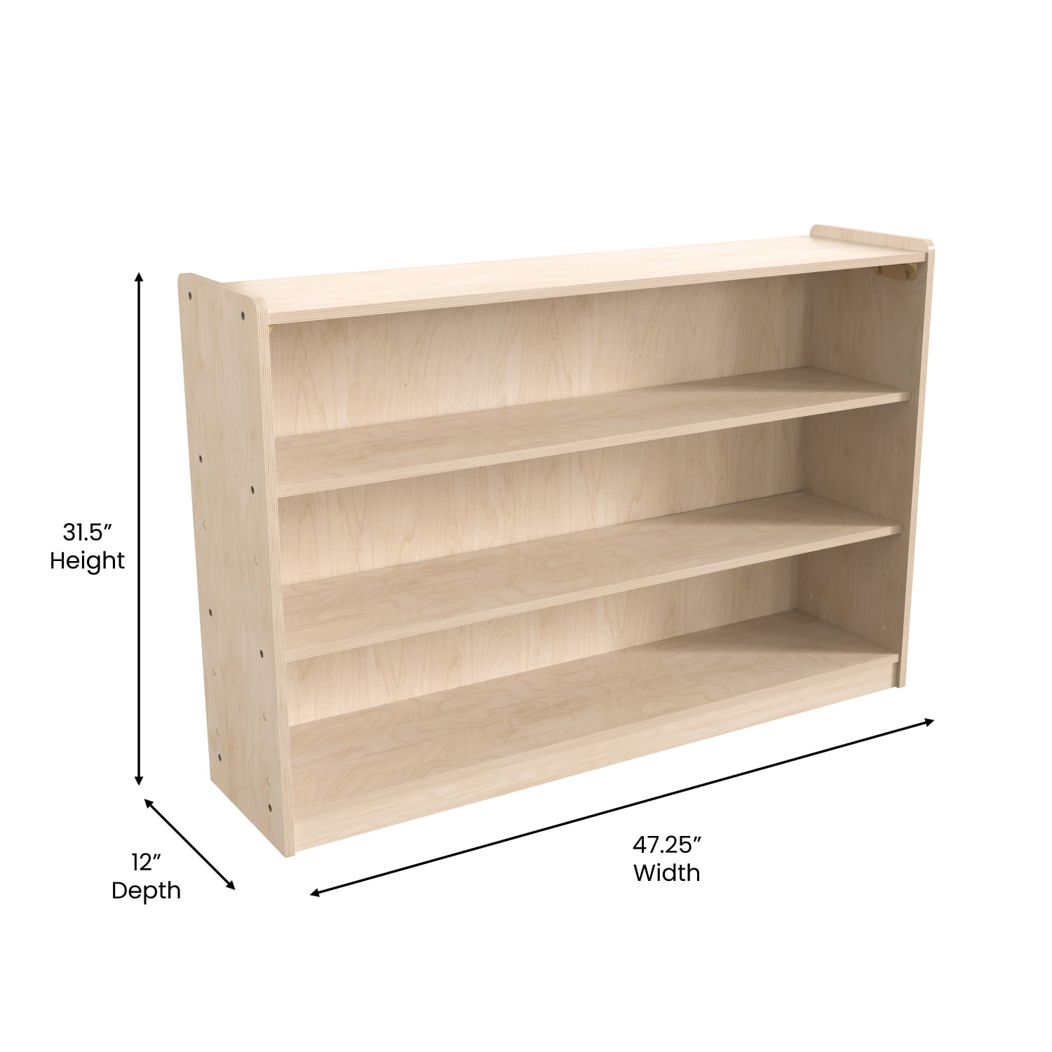 Flash Furniture Bright Beginnings Extra-Wide Commercial Wooden Classroom Open Storage Unit, 31-1/2inH x 47-1/4inW x 12inD, Beech - Image 6