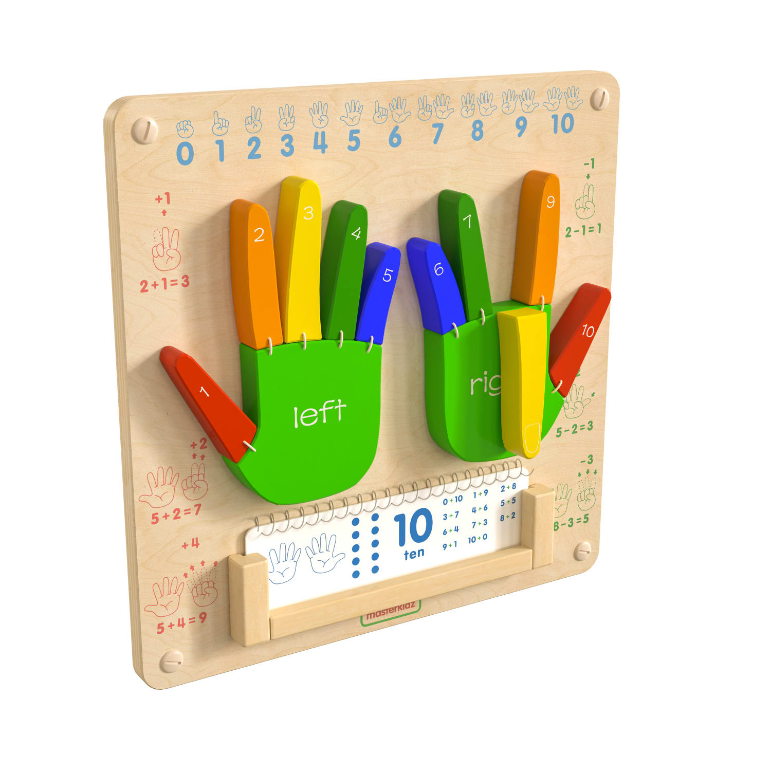 Flash Furniture Bright Beginnings Commercial Grade Wooden Counting STEAM Wall Accessory Board, Beech - Image 3