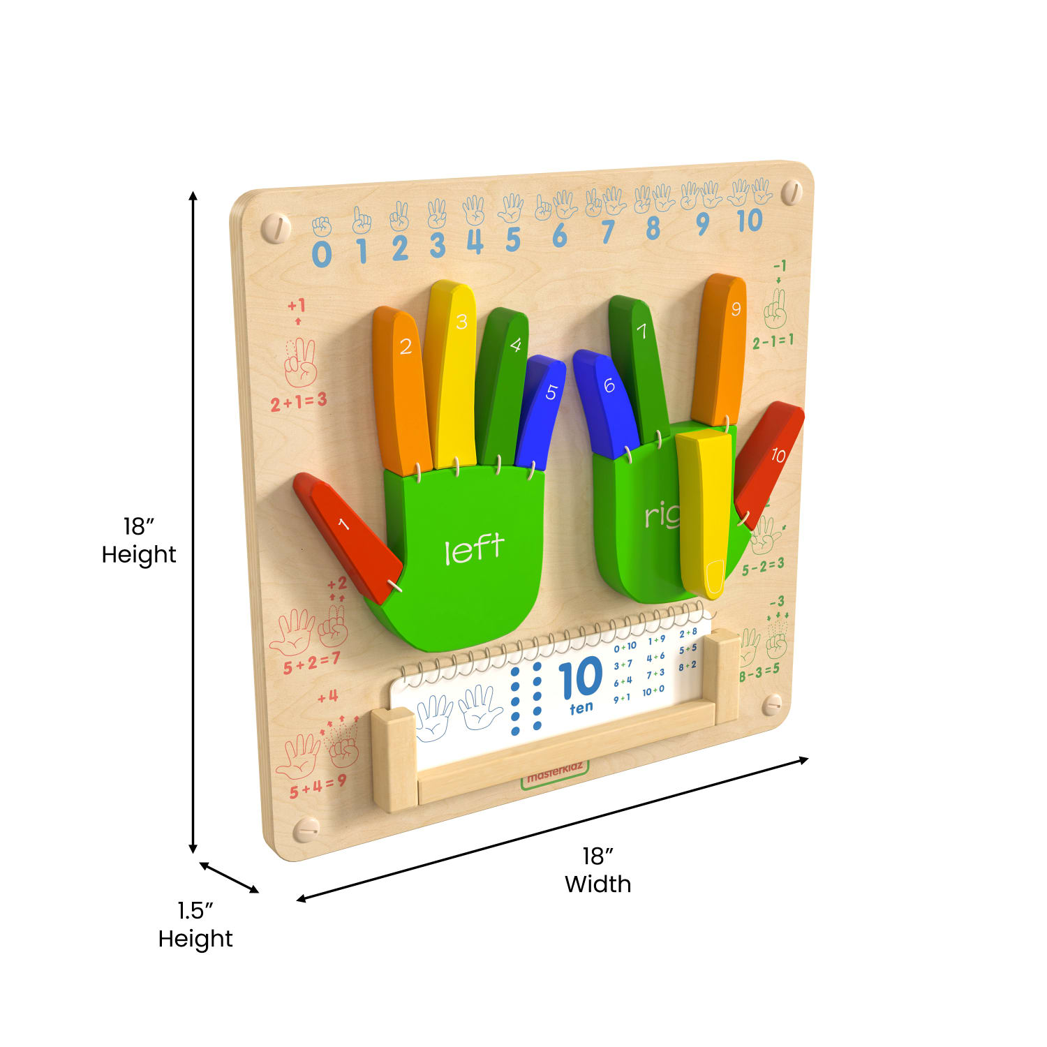 Flash Furniture Bright Beginnings Commercial Grade Wooden Counting STEAM Wall Accessory Board, Beech - Image 6