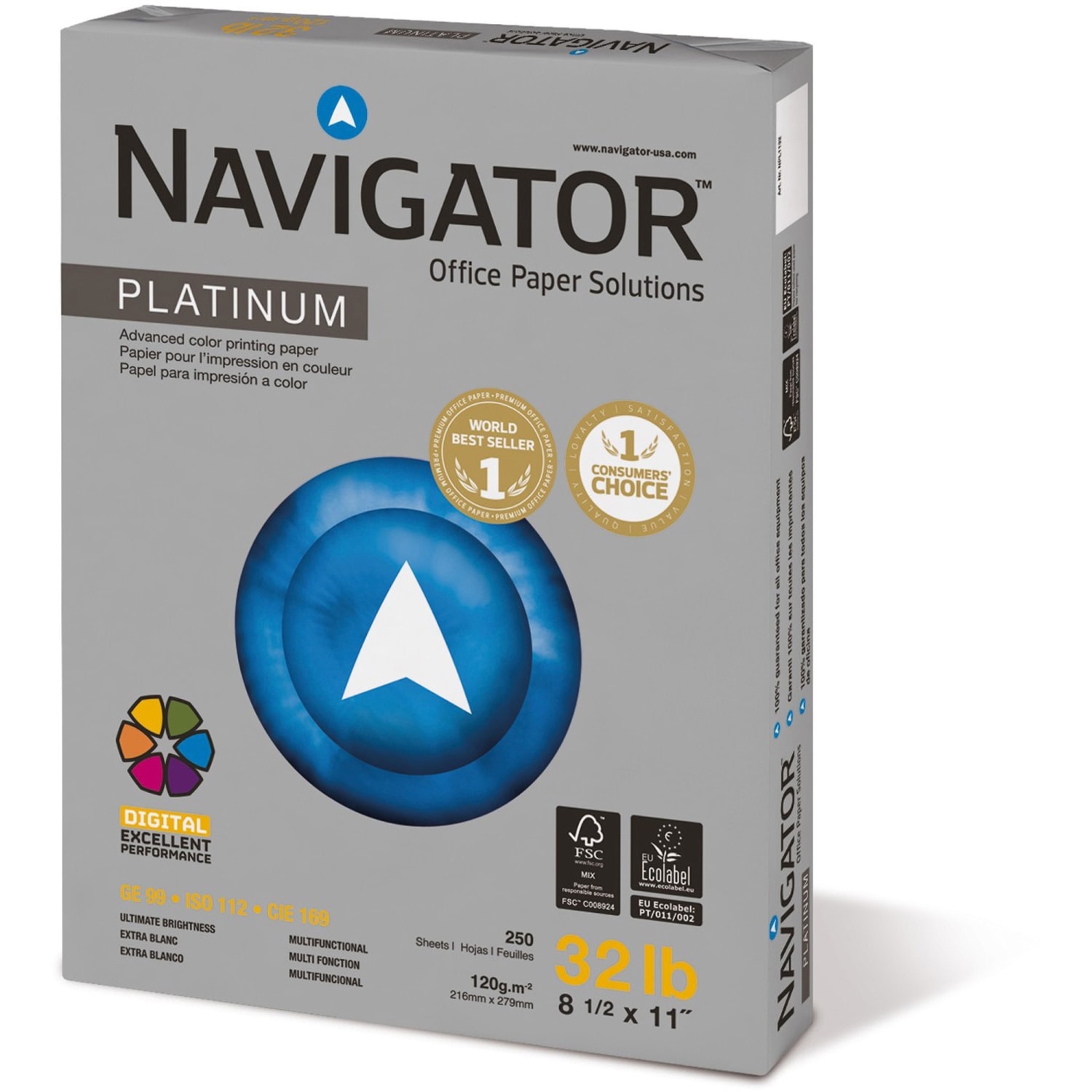 Navigator Platinum Office Multi-Use Printer & Copy Paper, 5 Reams, Bright White, Letter (8.5in x 11in),, 2000 Sheets Per Case, 32 Lb - Image 3