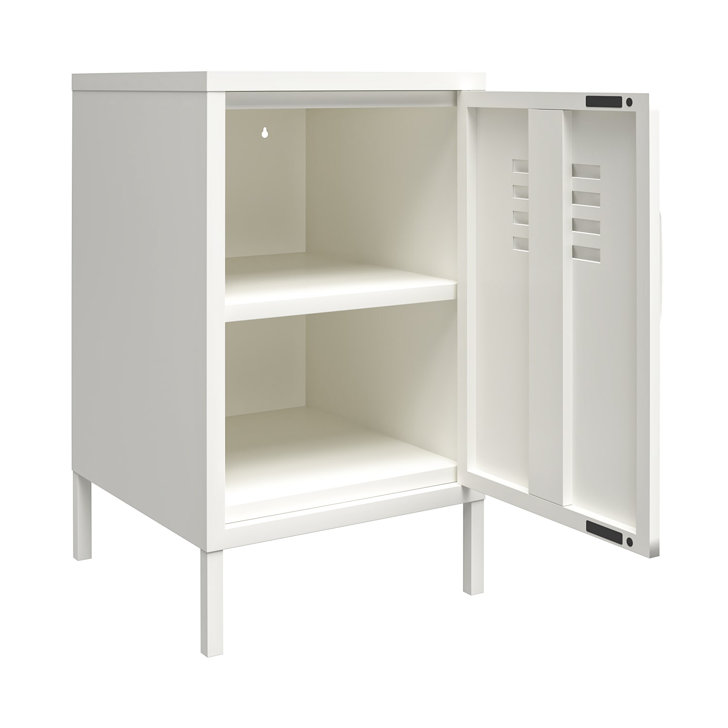 Ameriwood Home Mission District Metal Locker End Table, 27-3/16inH x 15inW x 15-3/4inD, White - Image 3