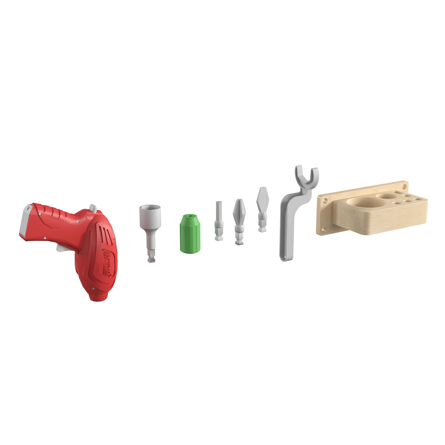 Flash Furniture Bright Beginnings Commercial Grade 8-Piece Tools & Holder Accessory Set For Modular STEAM Wall Systems With Working Drill, Multicolor - Image 3