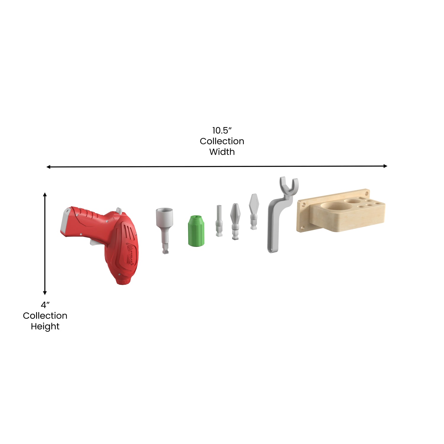 Flash Furniture Bright Beginnings Commercial Grade 8-Piece Tools & Holder Accessory Set For Modular STEAM Wall Systems With Working Drill, Multicolor - Image 6