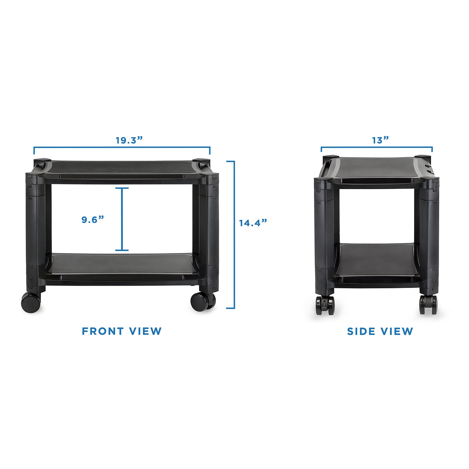 Mount-It! MI-7854 Under Desk Printer Stand With Wheels, 14-5/8inH x 19-1/4inW x 12-5/8inD, Black - Image 5