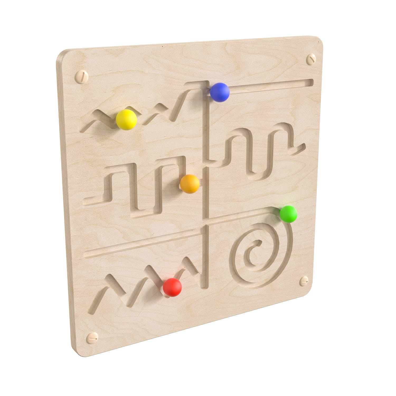 Flash Furniture Bright Beginnings Commercial Grade Wooden Maze Motor Skills STEAM Wall Accessory Board, Beech - Image 3