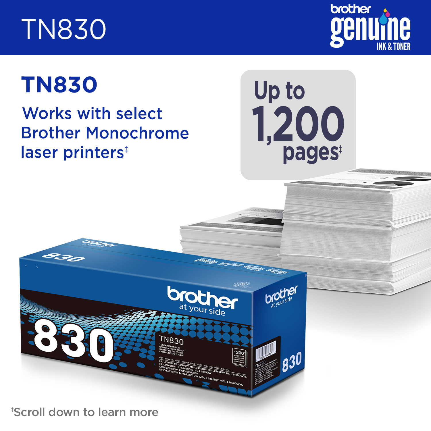 Brother TN830 Black Toner Cartridge - Image 4