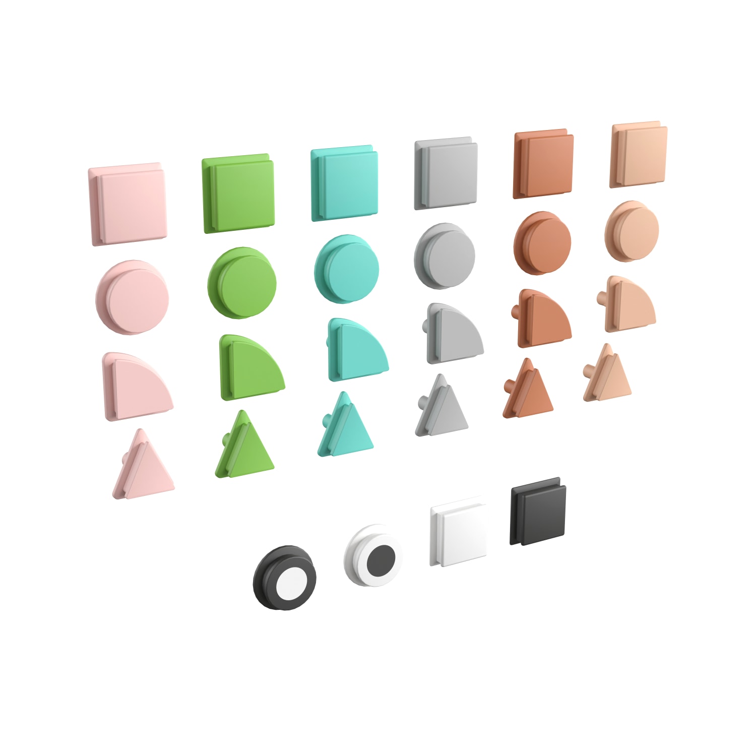Flash Furniture Bright Beginnings Commercial Grade 256-Piece Shape Set For Modular STEAM Wall Systems, Multicolor Pastel - Image 3