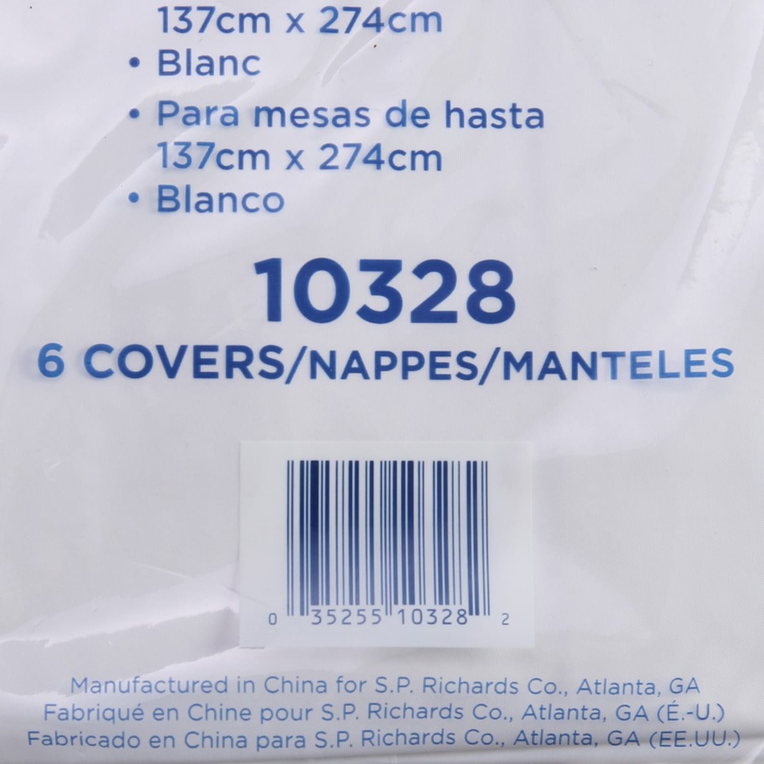 Genuine Joe Plastic Table Covers, 54in x 108in, White, Pack Of 6 - Image 4