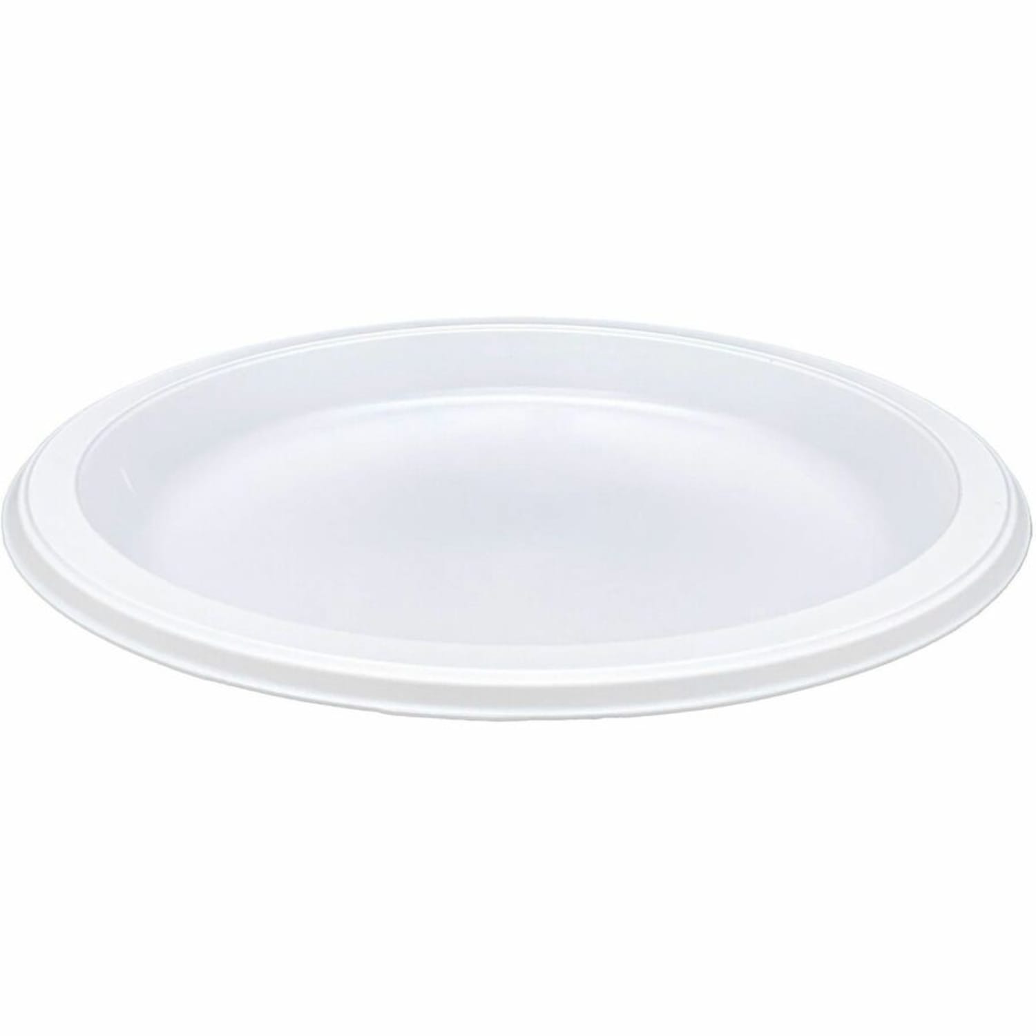 Genuine Joe Reusable/Disposable 9in Plastic Plates, White, Pack Of 125 - Image 3