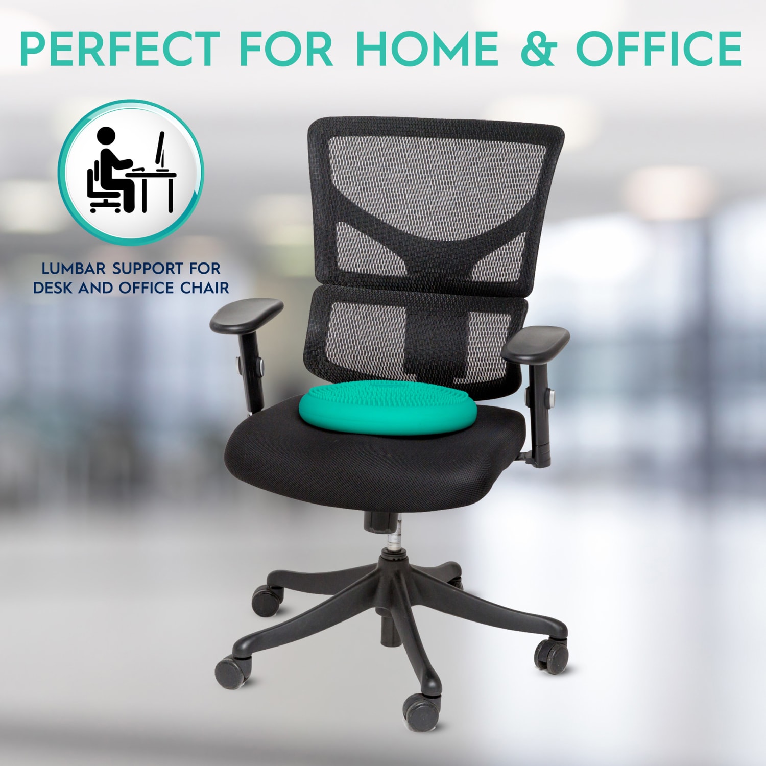 Bouncyband Big Wiggle Seat Sensory Cushion PVC 2 18inH x 13inW x 13inD Mint PopularChairscom