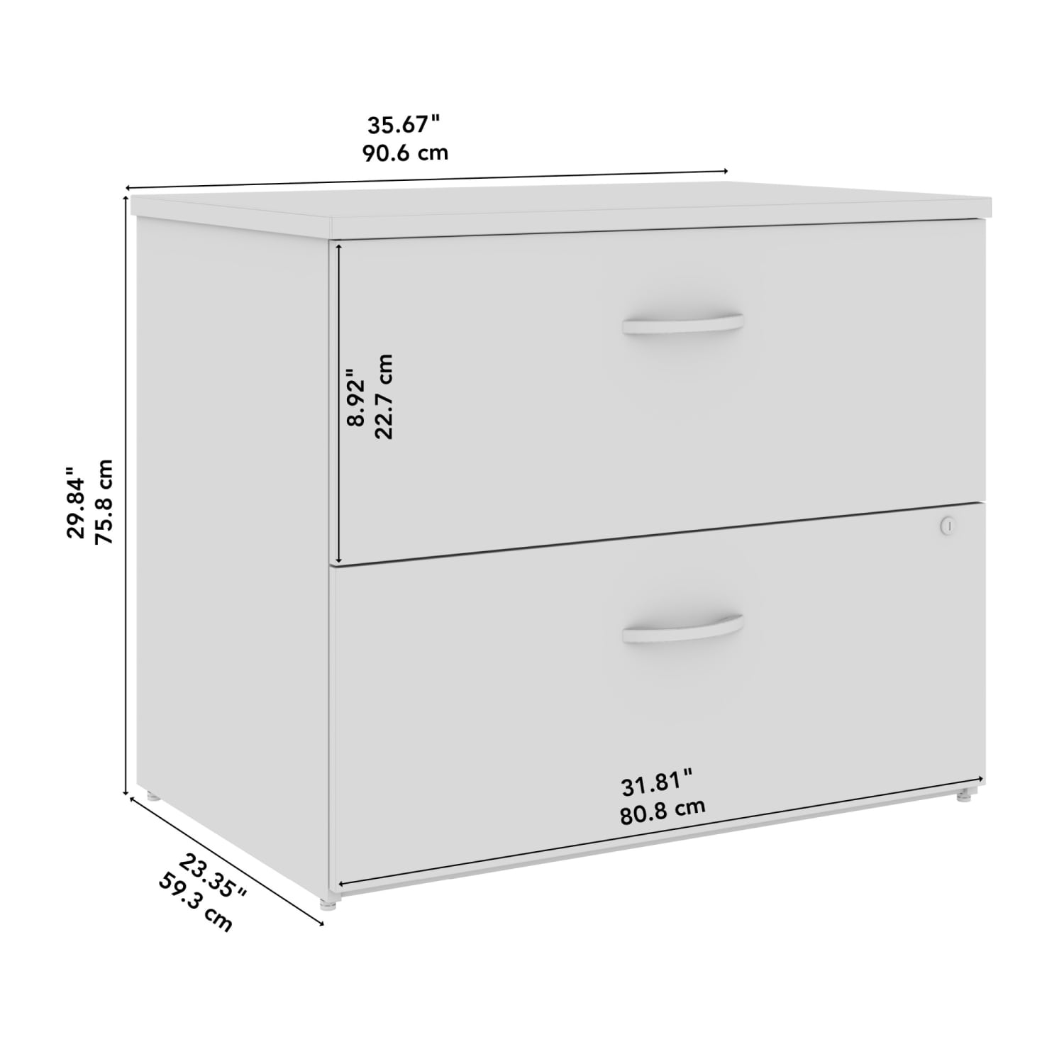 Bush Business Furniture Studio C 35-2/3inW x 23-1/3inD Lateral 2-Drawer File Cabinet, Natural Elm, Standard Delivery - Image 6