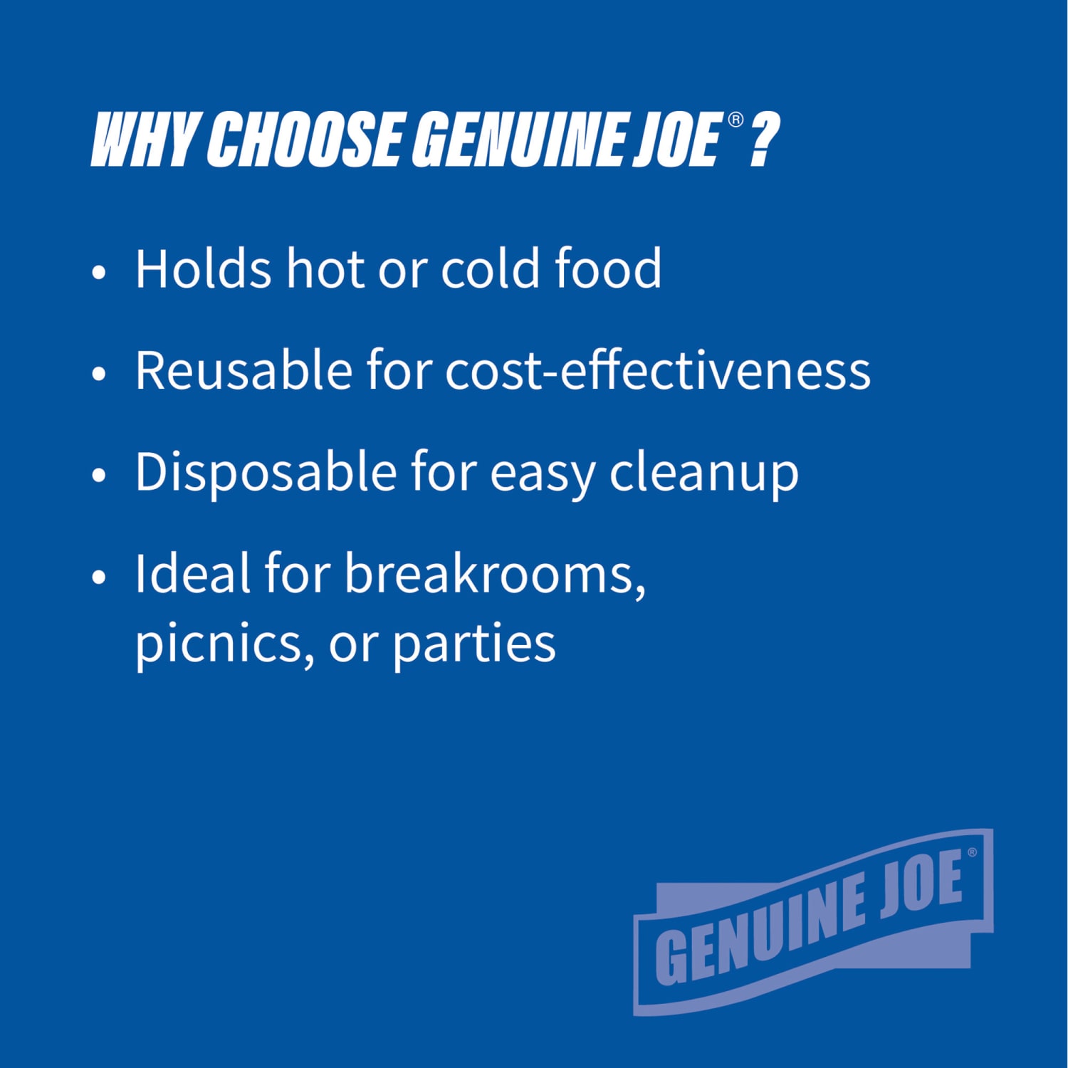 Genuine Joe 9in Round Plastic Plates, Black, Pack Of 125 - Image 3