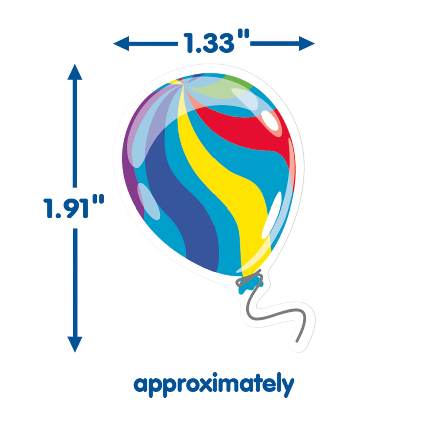 Eureka Giant Stickers, 1-5/16in x 1-3/4in, Celebration Balloons, 36 Stickers Per Pack, Set Of 12 Packs - Image 4