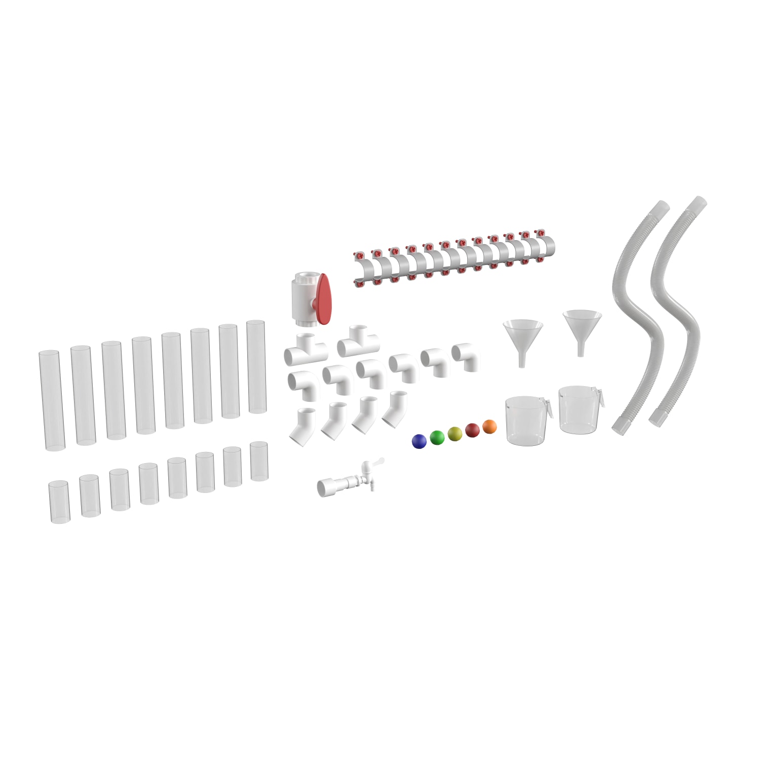 Flash Furniture Bright Beginnings Commercial Grade 80-Piece Pipe Builder Set For Modular STEAM Wall Systems, Multicolor - Image 3