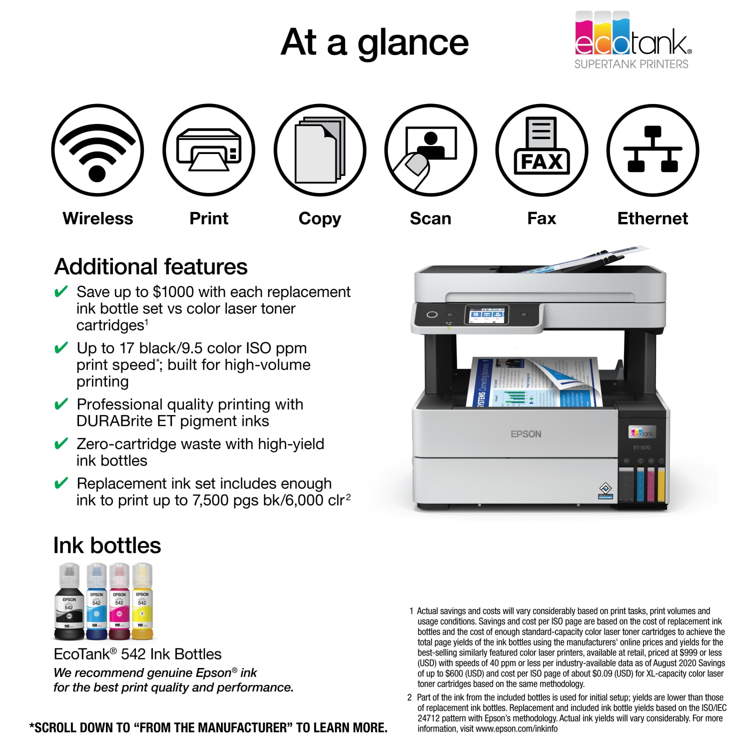 Epson EcoTank Pro ET-5170 C11CJ88201 InkJet All-In-One SuperTank Color Printer - Image 4