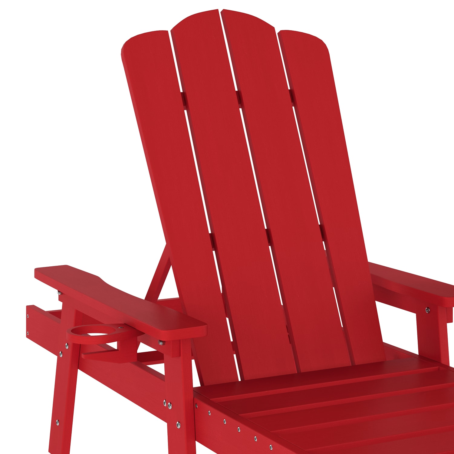 Flash Furniture Sonora Commercial Grade Adjustable Adirondack Lounger with Cupholder All Weather IndoorOutdoor Recycled HDPE Lounge Chair Red PopularChairscom