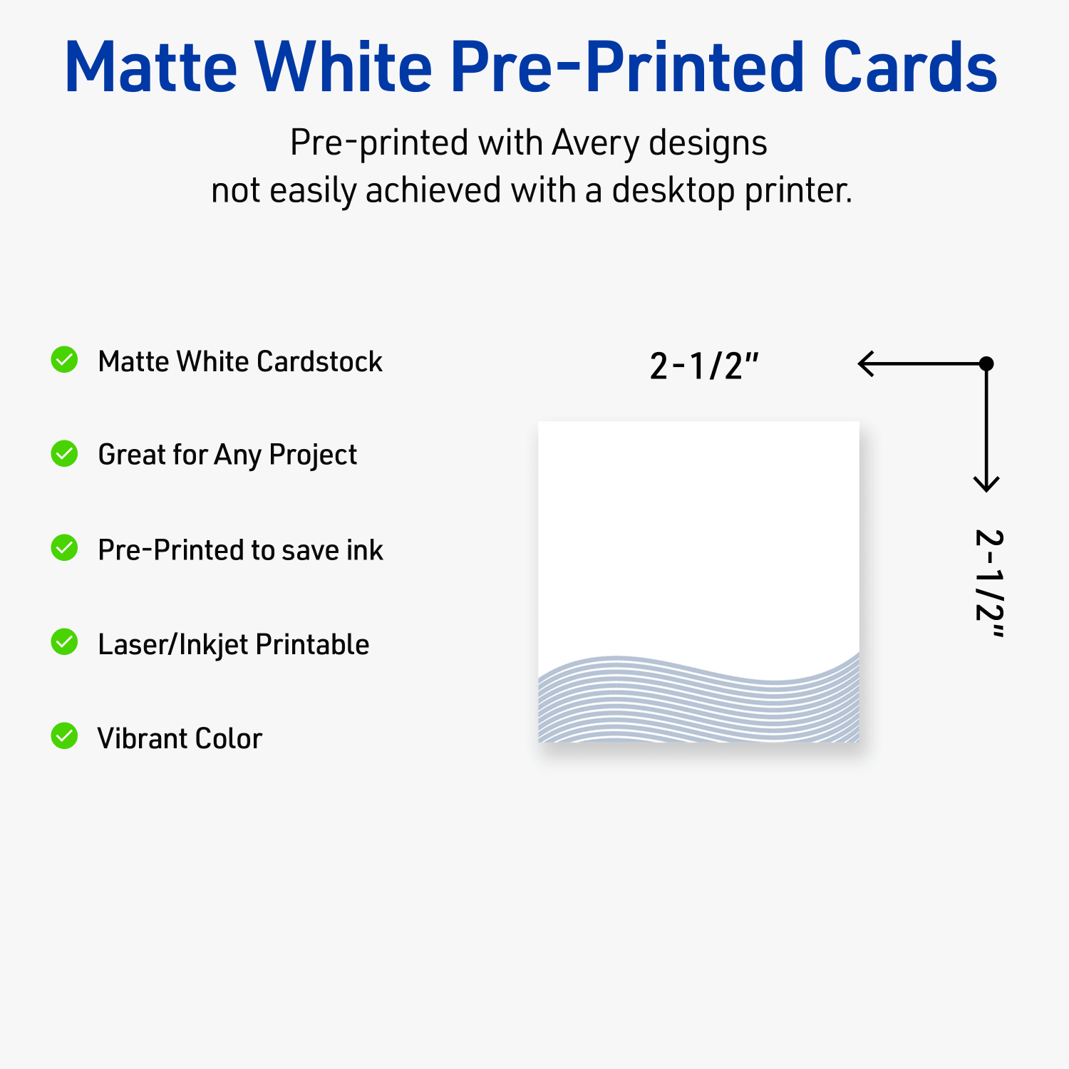 Avery Printable Cards With Sure Feed Technology, 2-1/2in x 2-1/2in, Matte White With Colorful Design, Pack Of 90 - Image 4