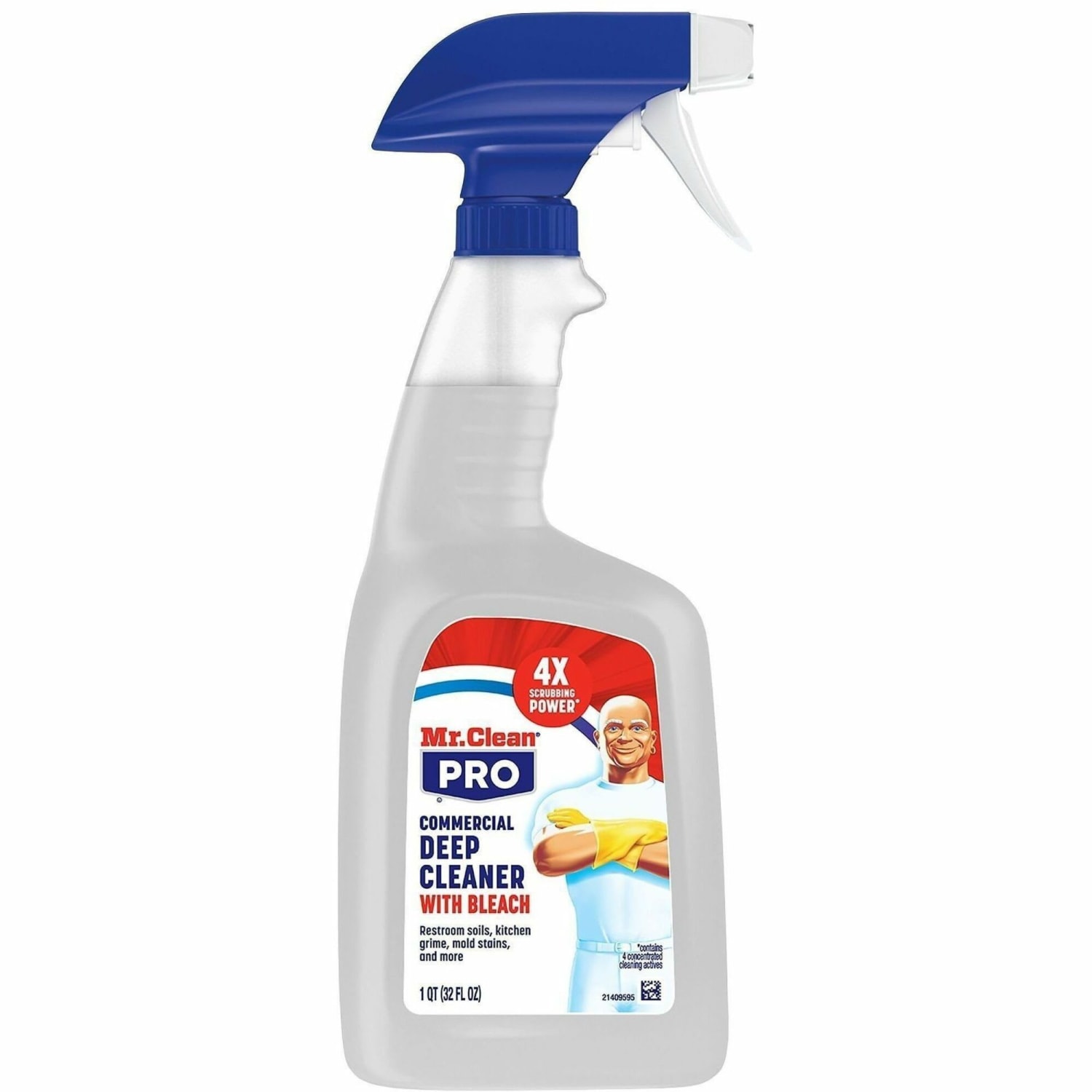 Mr. Clean Deep Cleaner with Bleach, For Multi Surface, Multipurpose, Ready-To-Use, Liquid, Spray, 32 fl oz (1 quart), 2 / Carton