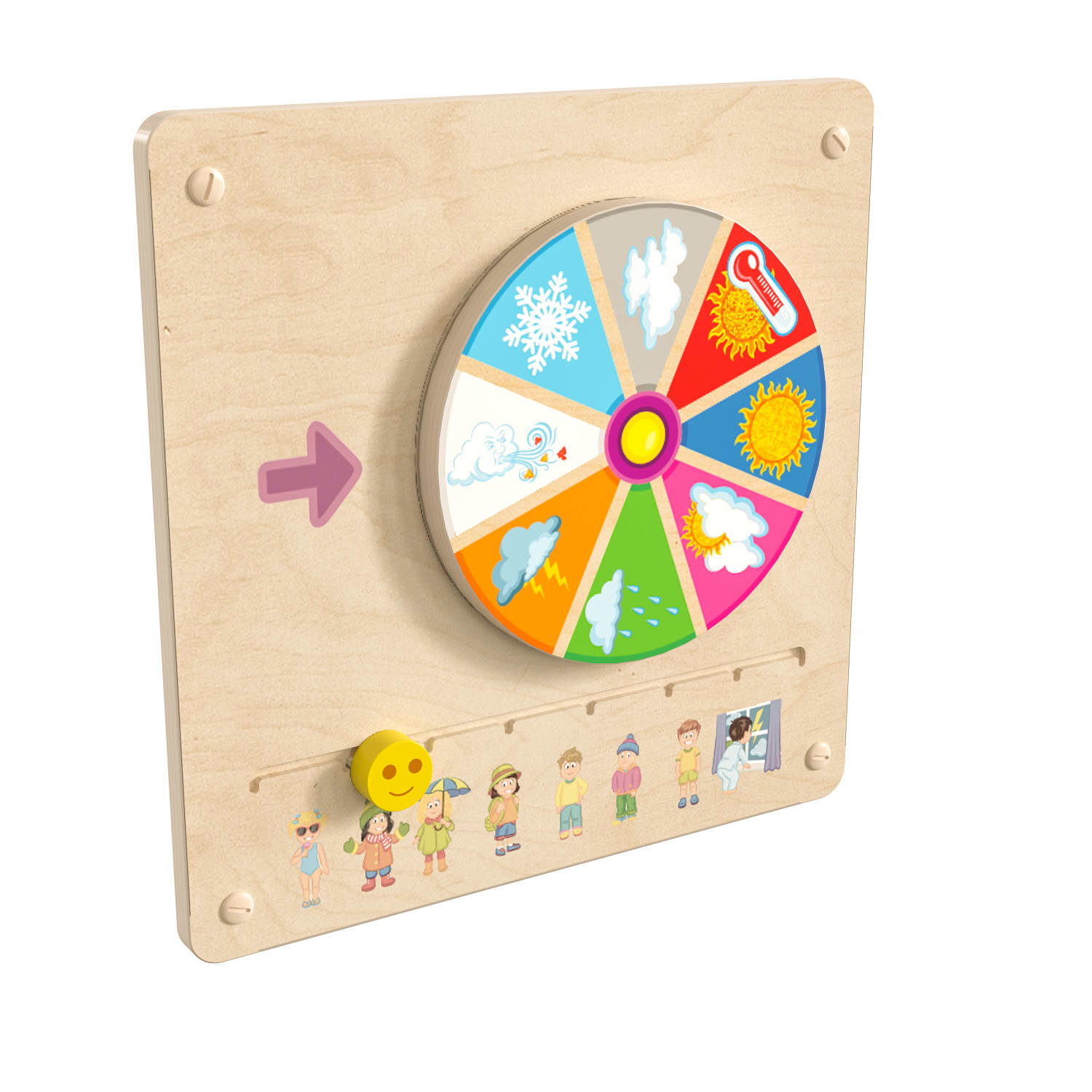 Flash Furniture Bright Beginnings Commercial Grade Weather STEAM Wall Activity Board, Beech - Image 3
