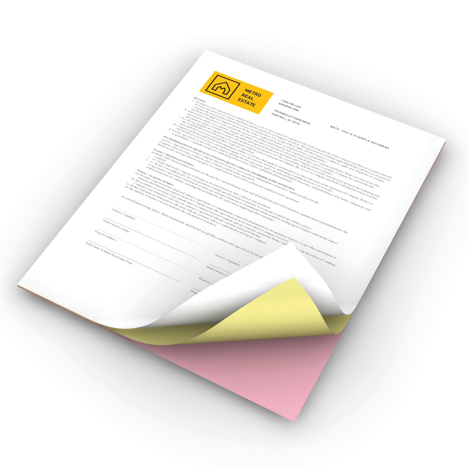 Xerox Revolution Premium Digital Carbonless Laser Paper, 3-Part Straight, 10 Reams, White/Canary/Pink, Letter Size (8 1/2in x 11in), 1670 Sets Total, 167 Sets Per Ream, 20 Lb, 92 Brightness - Image 3