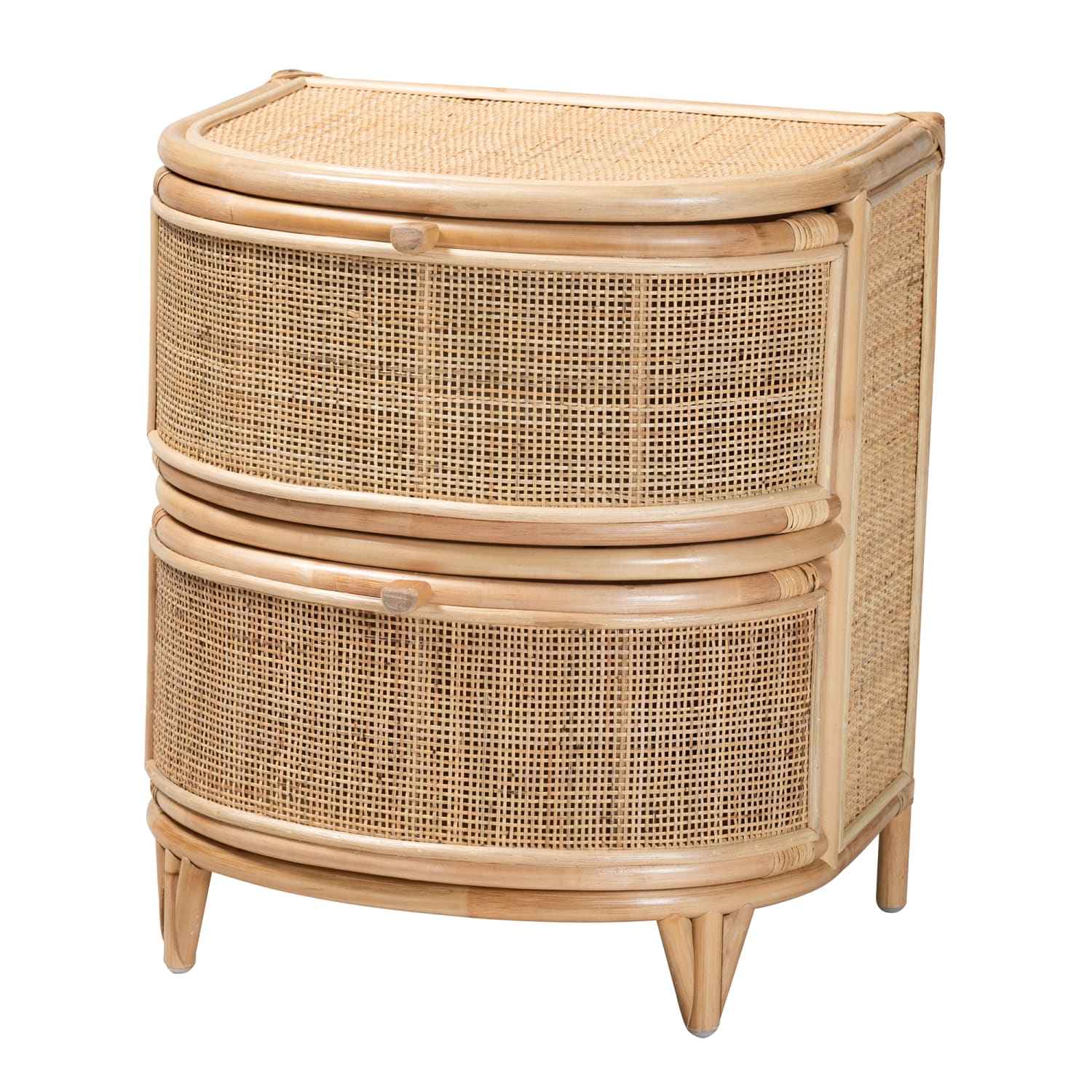 bali & pari Oleta Natural Rattan 2-Drawer Nightstand, 24inH x 21-5/16inW x 17-3/4inD, Natural Brown