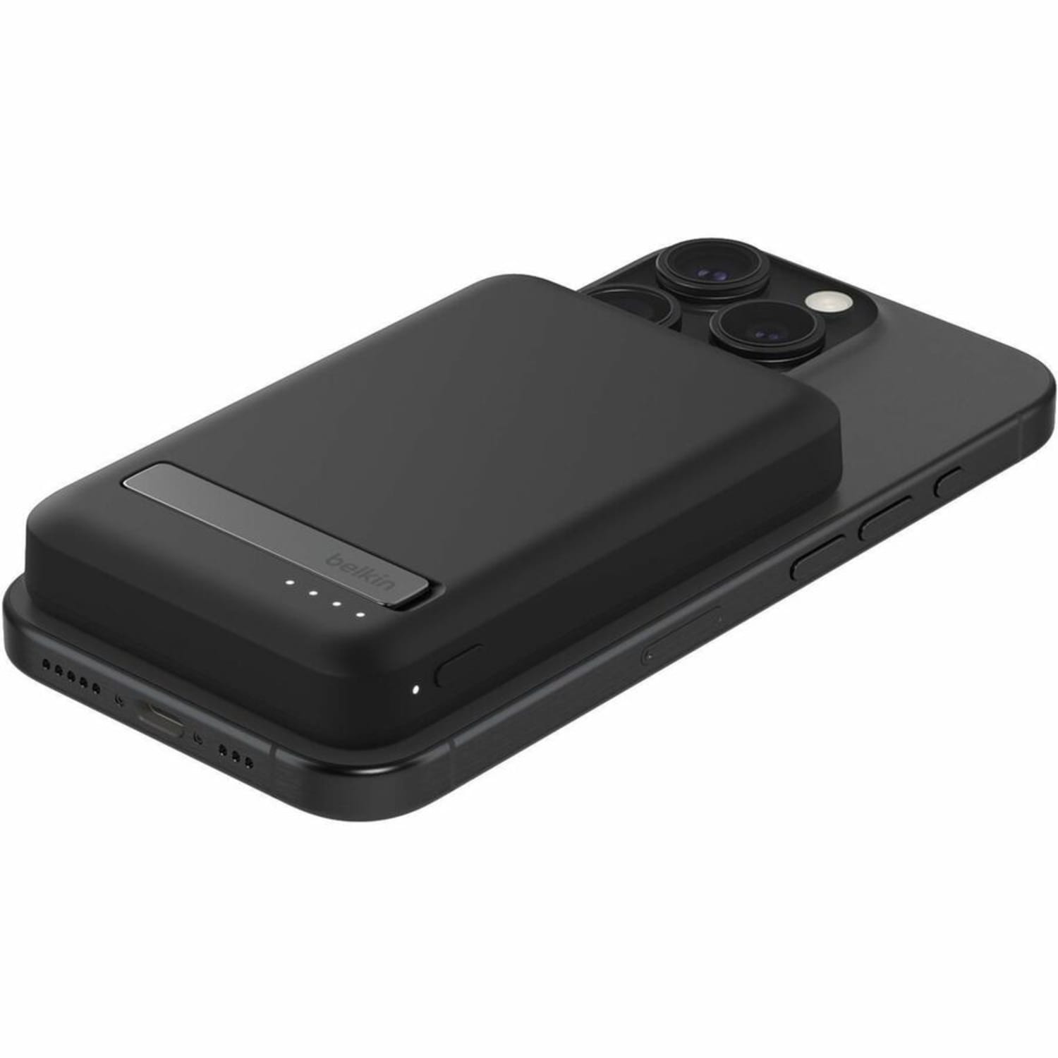 Belkin 15W Wireless Magnetic Power Bank w/ Stand, Qi2 - 5K mAh - 1xUSB-C - Portable Charger - w/ USB-C to USB-C Cable - Black - 5000 mAh - Black - Image 5