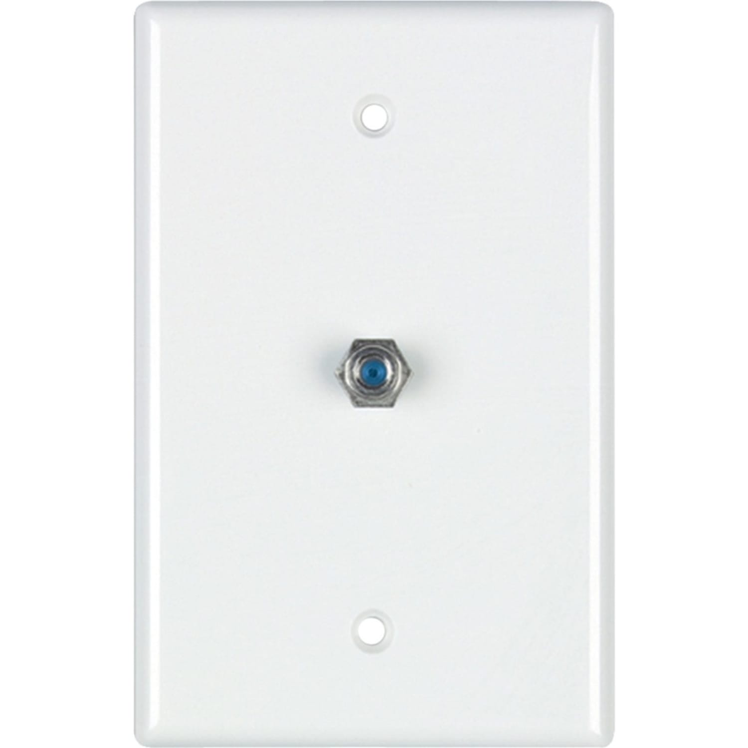 DataComm 2.4 GHZ Coax Wall Plate, White, UL - 1-gang - White
