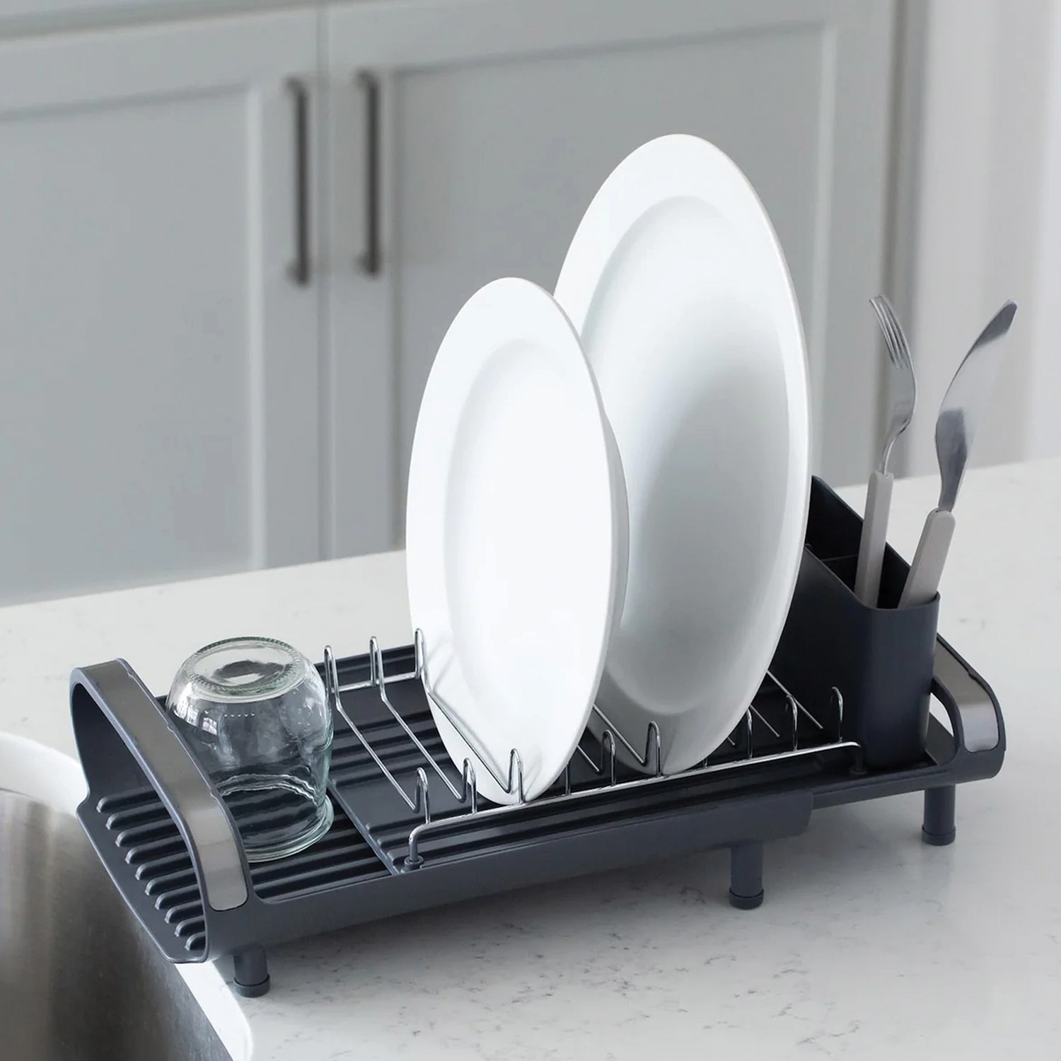 Better Houseware Compact Expanding Dish Rack, 5-1/4inH x 7-3/4inW x 10-3/4inD, Gray - Image 6