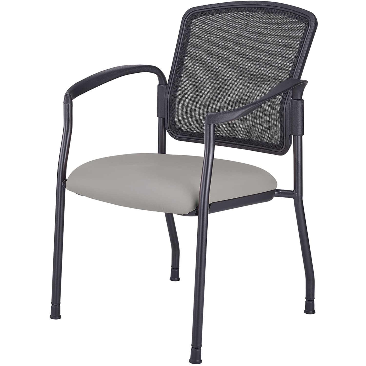 WorkPro Spectrum Series Mesh/Vinyl Stacking Guest Chair With Antimicrobial Protection, With Arms, Gray, Set Of 2 Chairs, BIFMA Compliant - Image 3