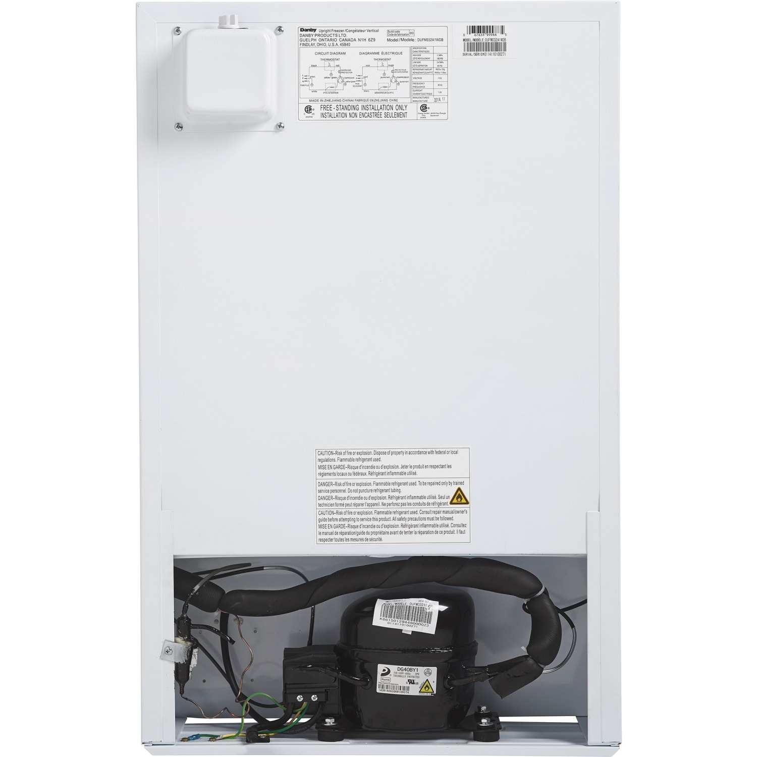 Danby 3.2 cu ft. Upright Freezer - 3.20 ft3 - Manual Defrost - Upright - Reversible - 3.20 ft3 Net Freezer Capacity - 120 V AC - White - Freestanding - Image 6
