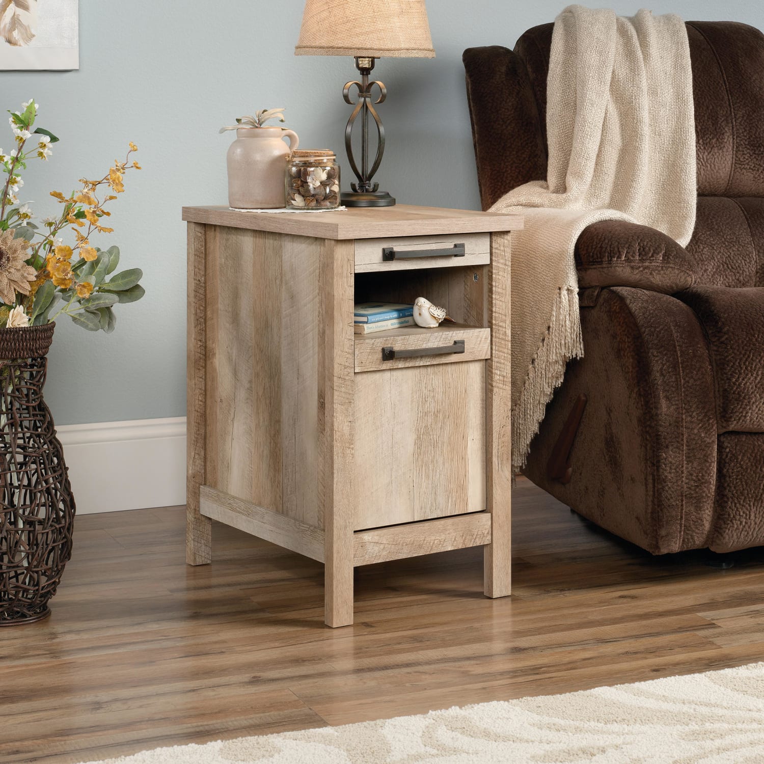 Sauder Cannery Bridge Side Table, Rectangular, Lintel Oak - Image 3