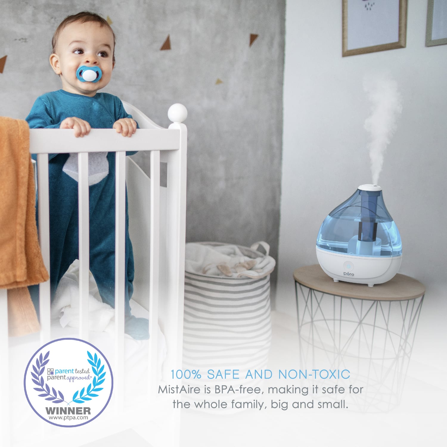 Pure Enrichment MistAire Ultrasonic Cool Mist Humidifier, 9-1/2inH x 5-1/2inW x 8inD - Image 3
