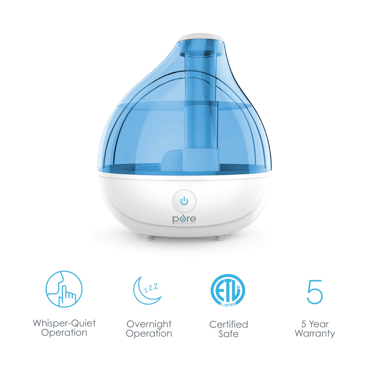 Pure Enrichment MistAire Ultrasonic Cool Mist Humidifier, 9-1/2inH x 5-1/2inW x 8inD - Image 4