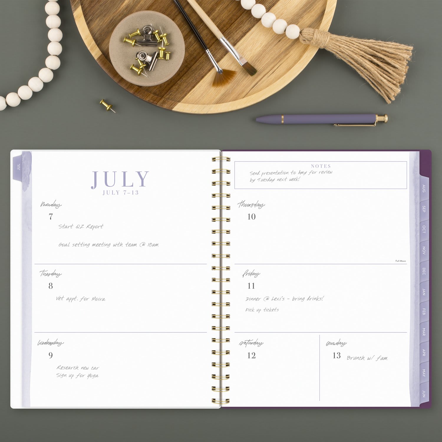 Leah Bisch for Cambridge Academic 2025-2026 Weekly Monthly Planner, Petite Floral, Large, 8 1/2in x 11in - Image 3