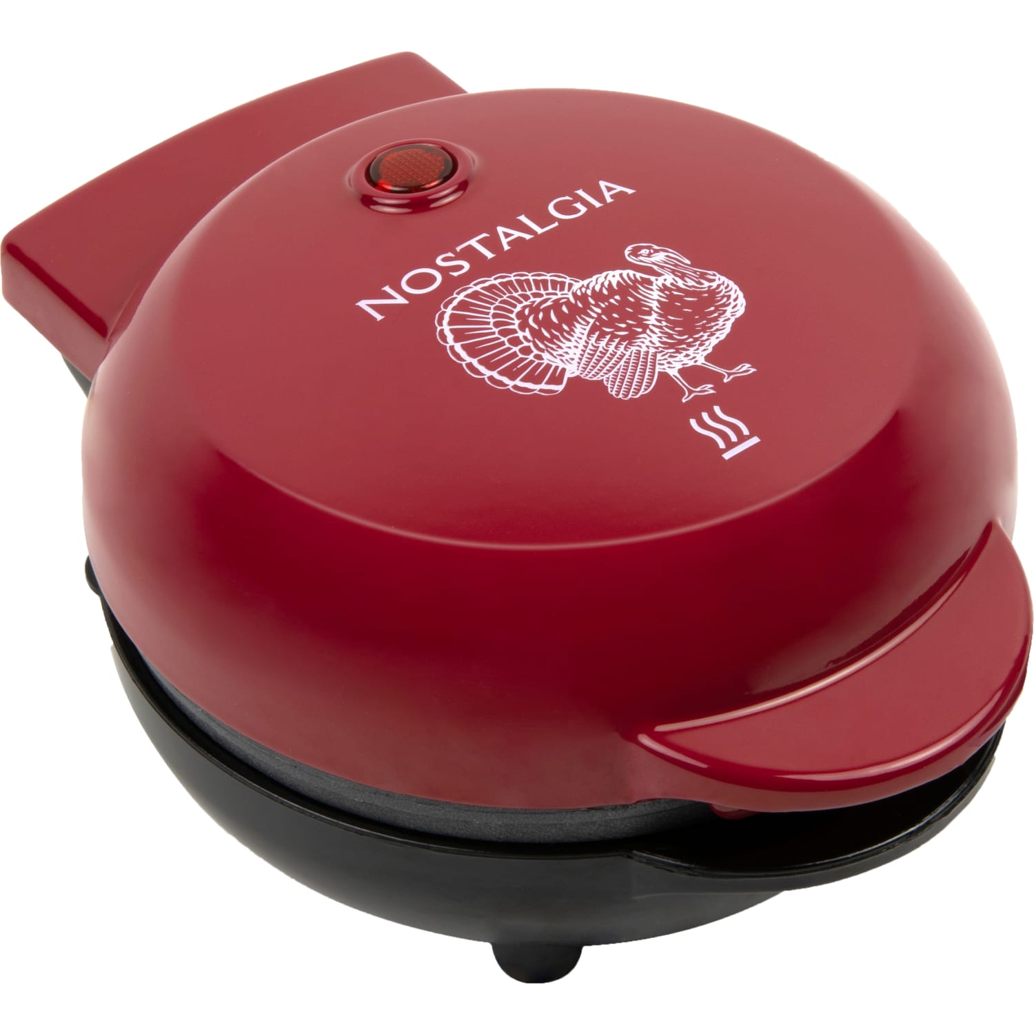 Nostalgia MyMini Personal Electric Waffle Maker, 3-3/4inH x 6-1/2inW x 5-1/4inD, Maroon Turkey - Image 3