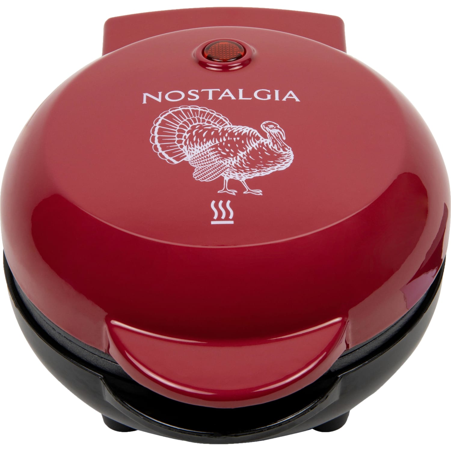 Nostalgia MyMini Personal Electric Waffle Maker, 3-3/4inH x 6-1/2inW x 5-1/4inD, Maroon Turkey - Image 4