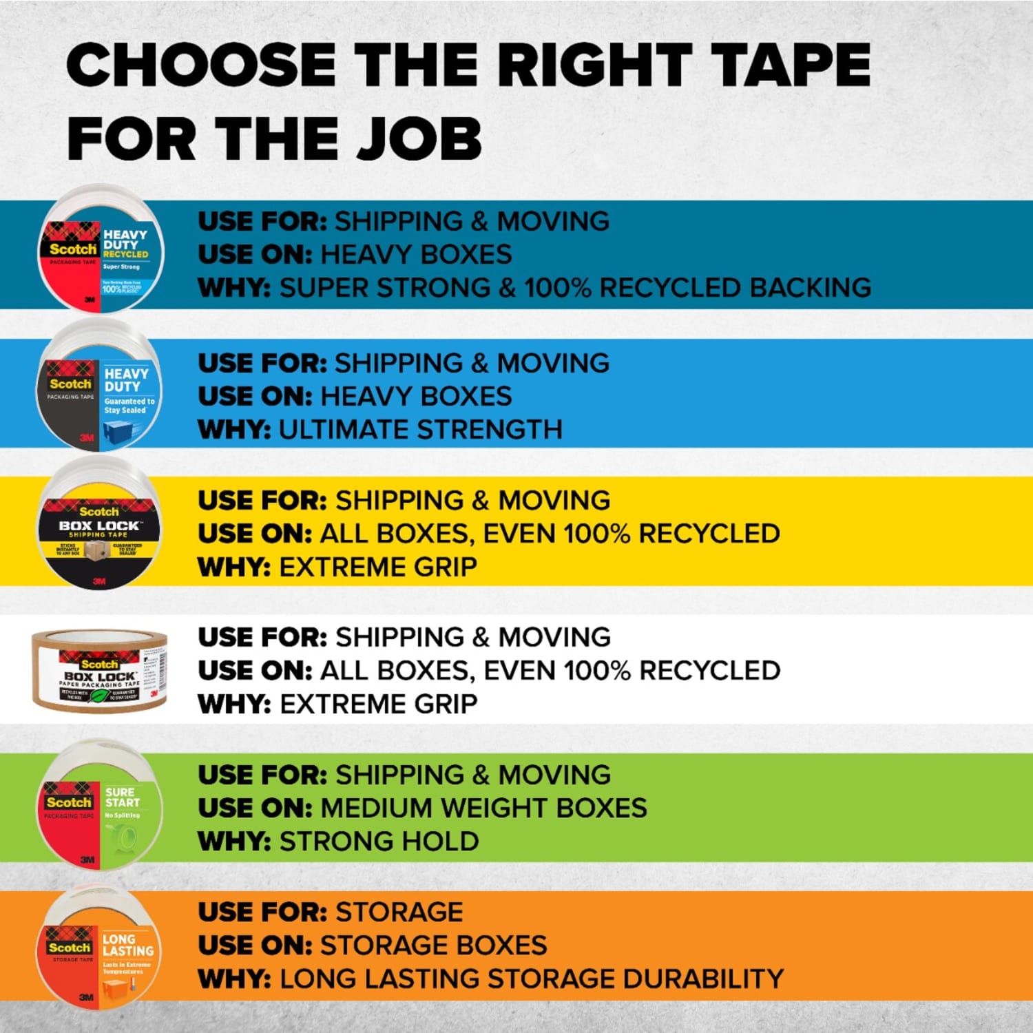 Scotch Heavy Duty Recycled Packaging Tape, 175-6, 1.88 in x 800 in, Clear, 6 PK - Image 4