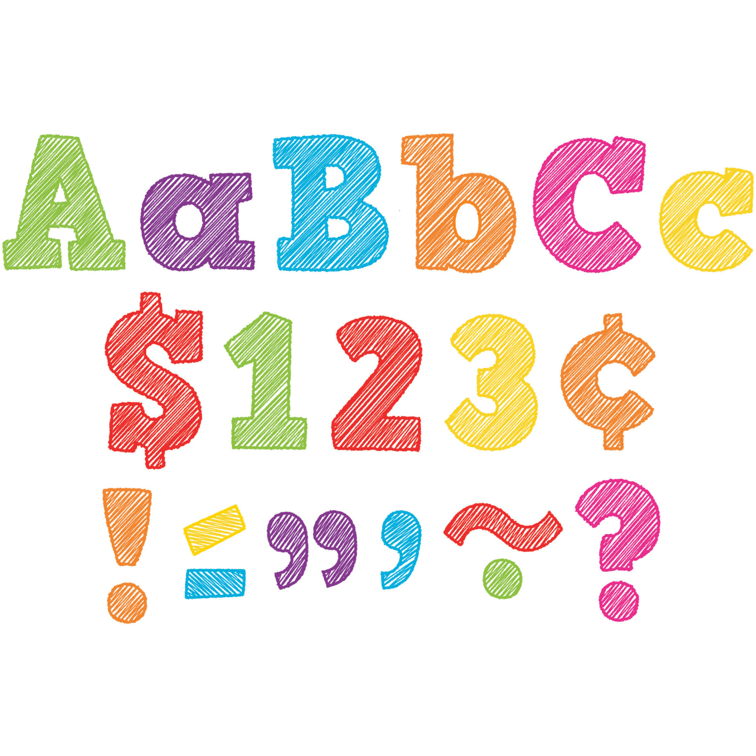 Teacher Created Resources Letters Combo Pack, 4in, Scribble Bold Block, 230 Characters Per Pack, Set Of 3 Packs - Image 3