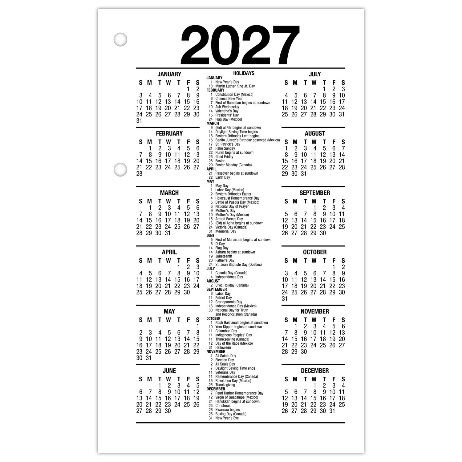 AT-A-GLANCE 2027 Recycled Daily Loose-Leaf Desk Calendar Refill, Standard, 3 1/2in x 6in - Image 4